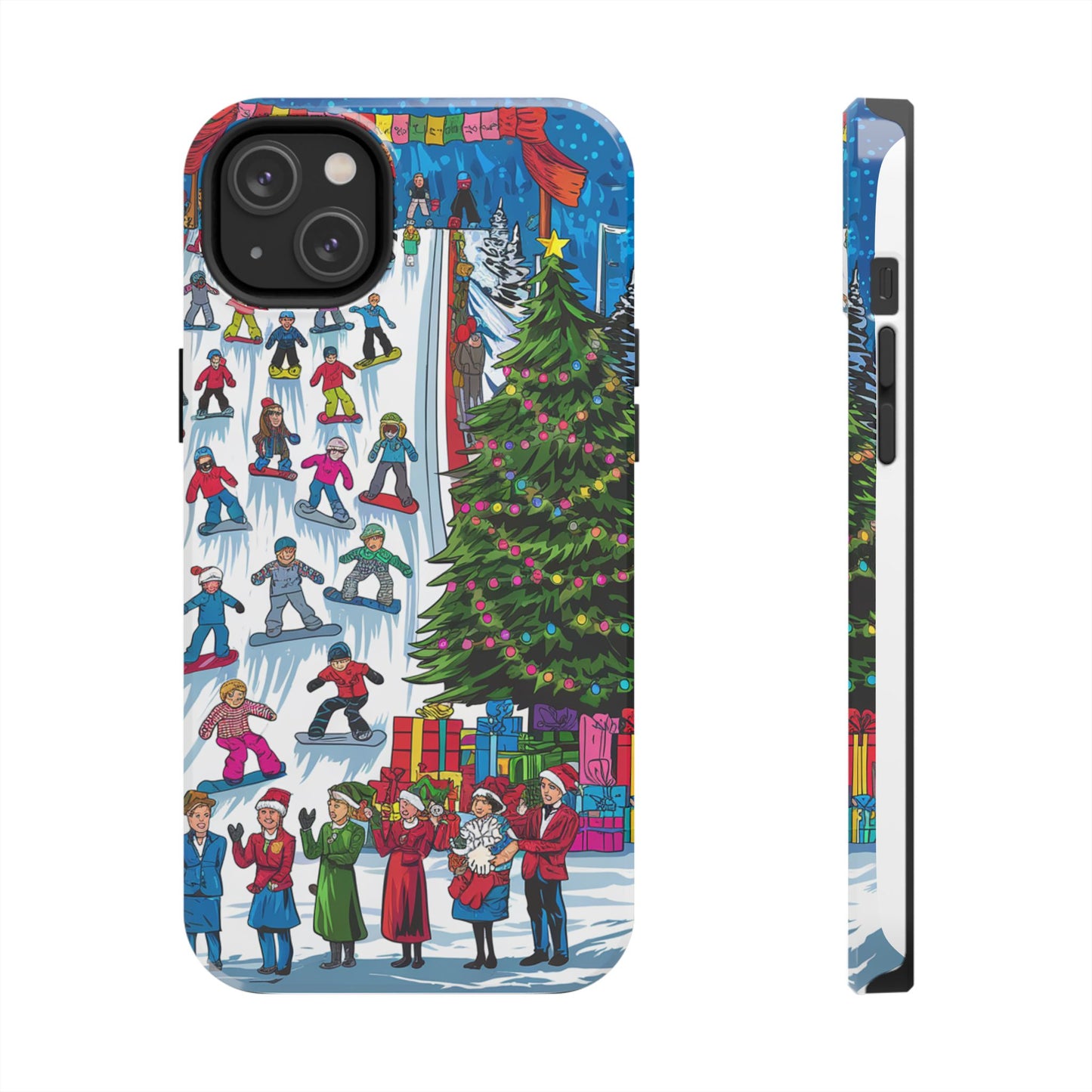 Festive Winter Holiday Tough Phone Cases - Colorful Christmas Design