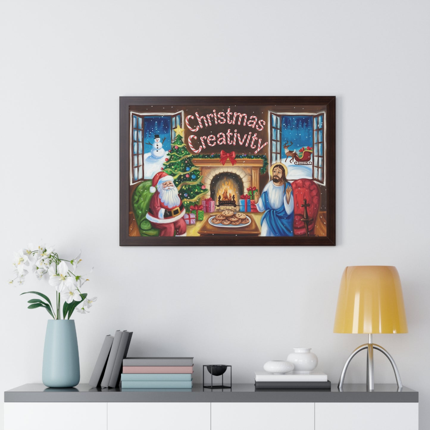 Christmas Creativity Framed Horizontal Poster - Holiday Wall Art for Festive Decor