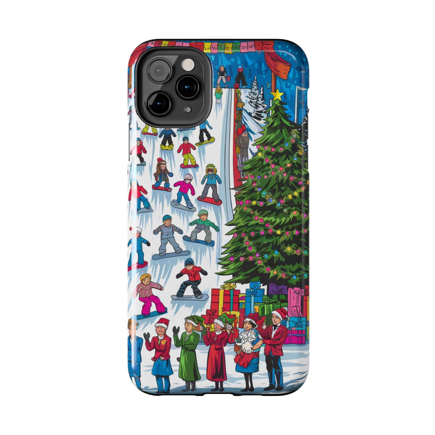 Festive Winter Holiday Tough Phone Cases - Colorful Christmas Design