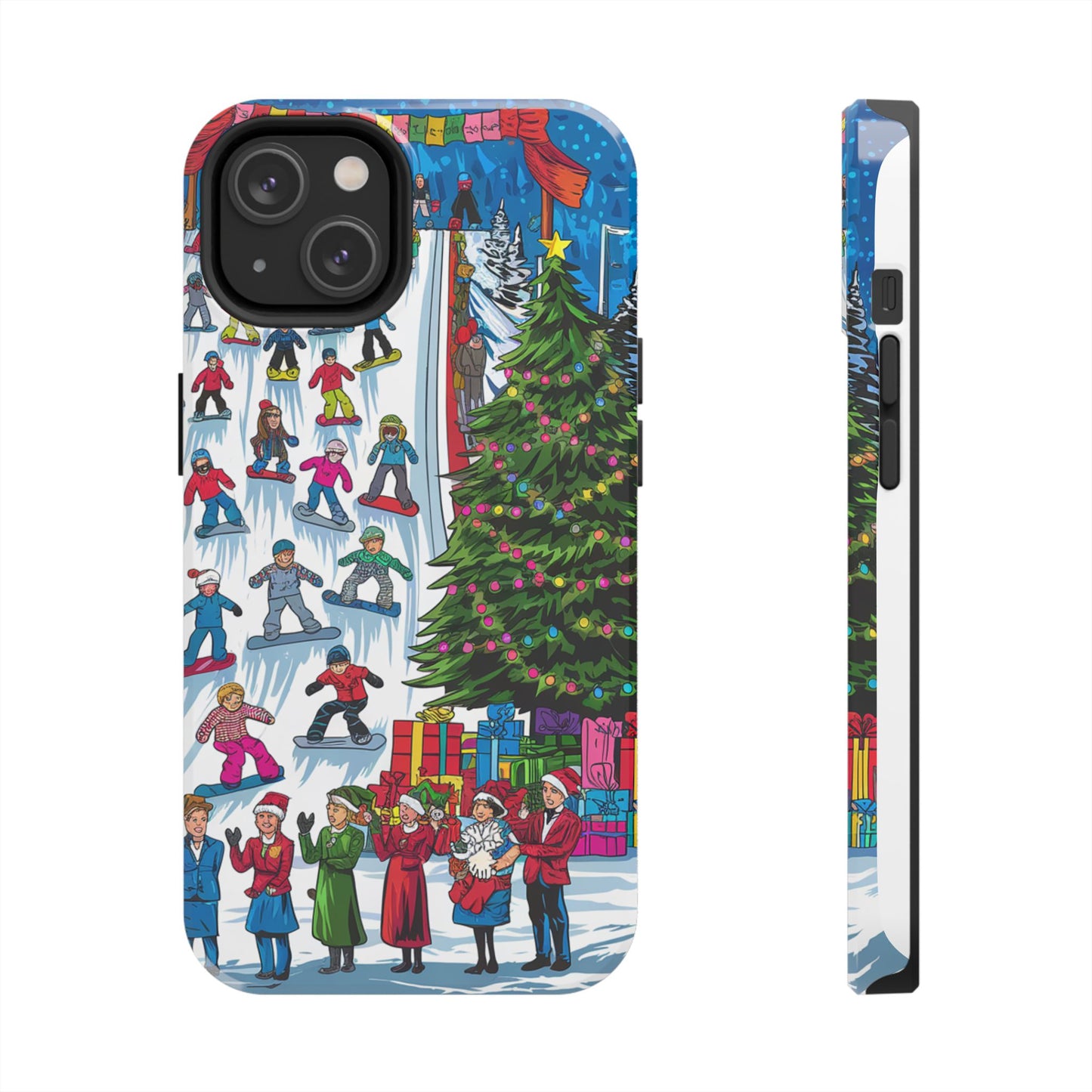 Festive Winter Holiday Tough Phone Cases - Colorful Christmas Design