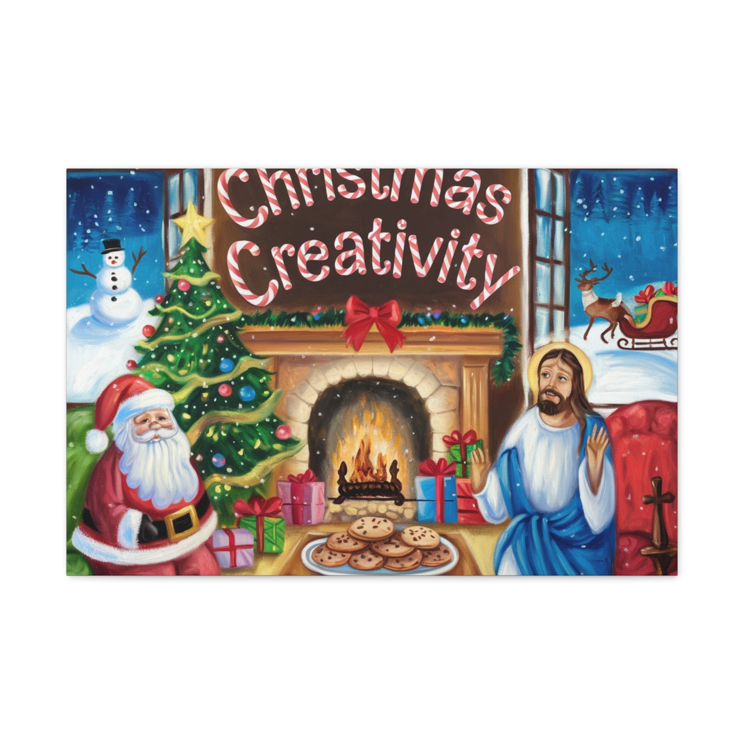 Festive Christmas Canvas Gallery Wrap - 'Christmas Creativity' Decor