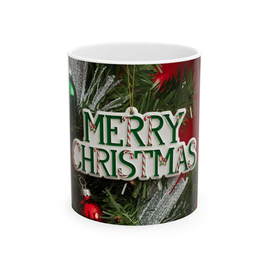 Merry Christmas Ceramic Mug - Festive Holiday Drinkware (11oz, 15oz)