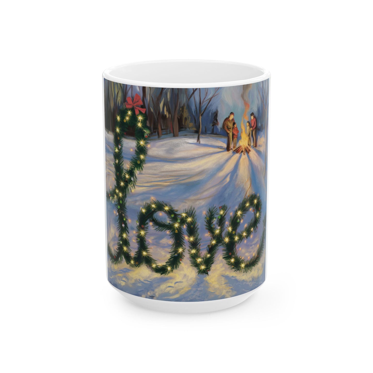 Love Winter Scene Ceramic Mug - Perfect for Cozy Moments & Holiday Gifting