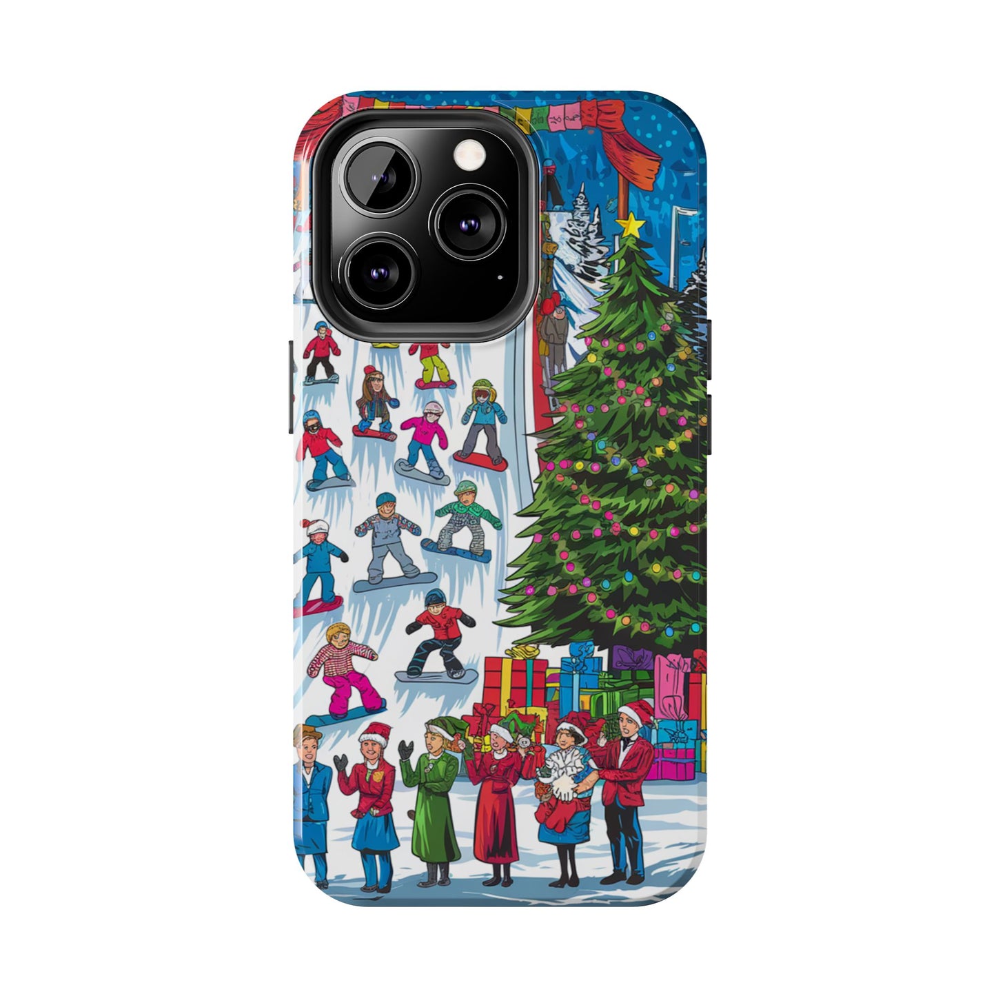 Festive Winter Holiday Tough Phone Cases - Colorful Christmas Design