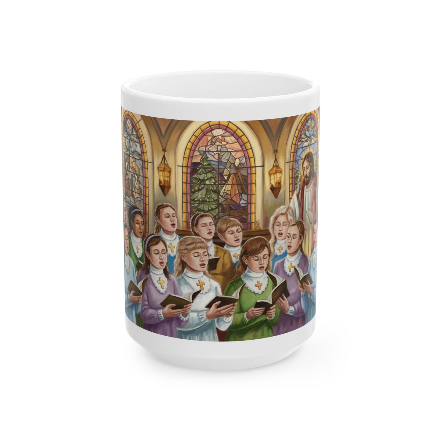 Christmas Choir Ceramic Mug - 11oz & 15oz Coffee Cup for Holiday Cheer