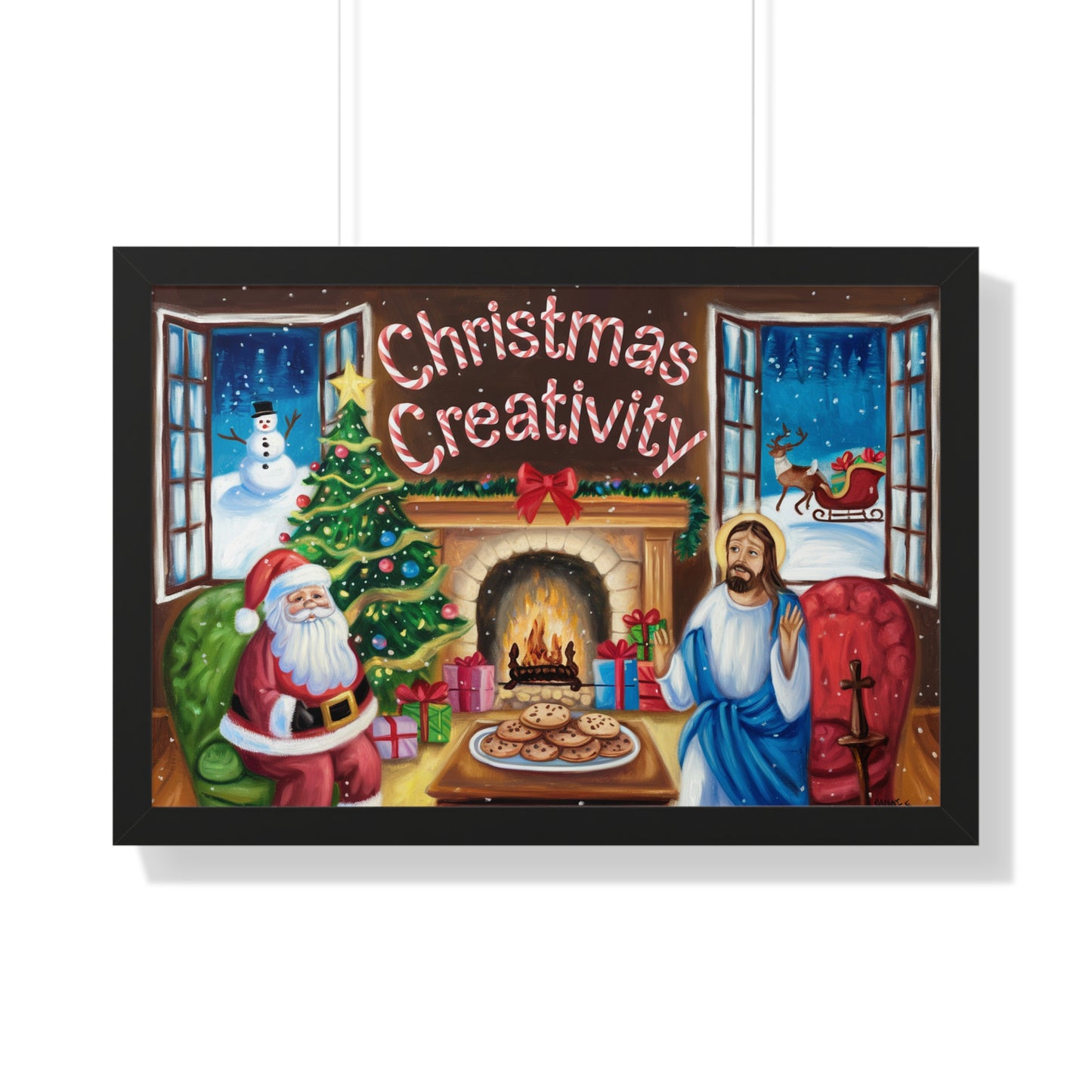 Christmas Creativity Framed Horizontal Poster - Holiday Wall Art for Festive Decor