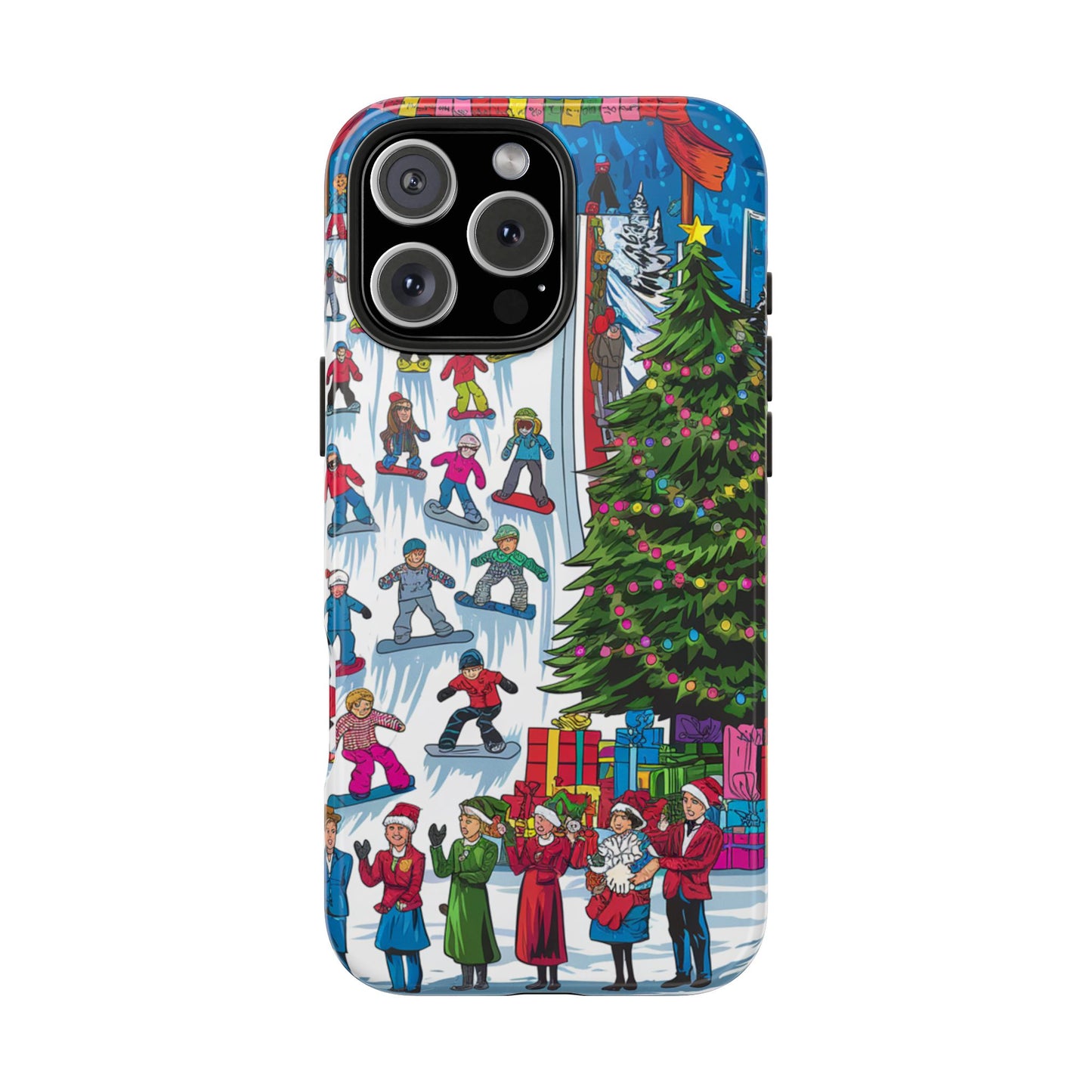 Festive Winter Holiday Tough Phone Cases - Colorful Christmas Design