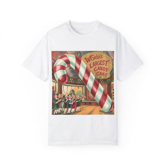 World's Largest Candy Cane Unisex Garment-Dyed T-Shirt