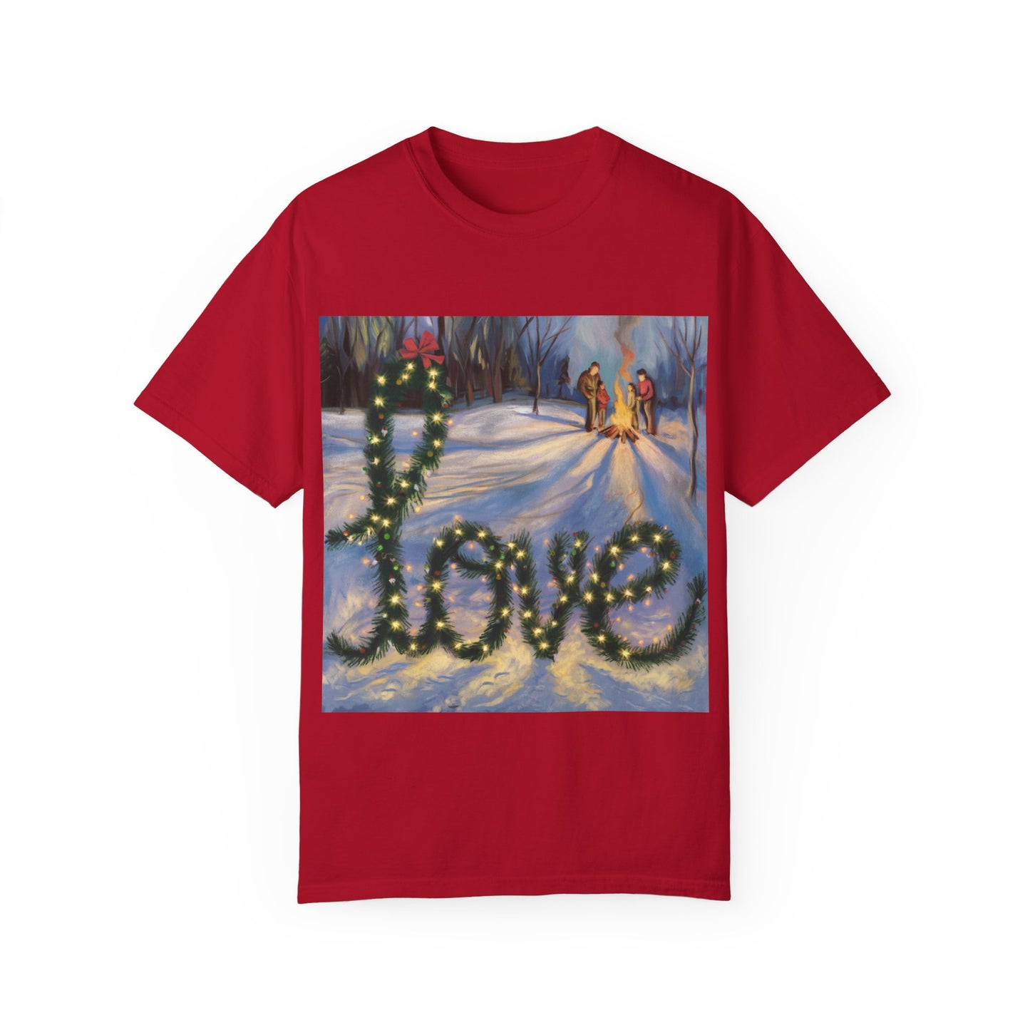 Garment-Dyed T-Shirt with 'Love' Holiday Design