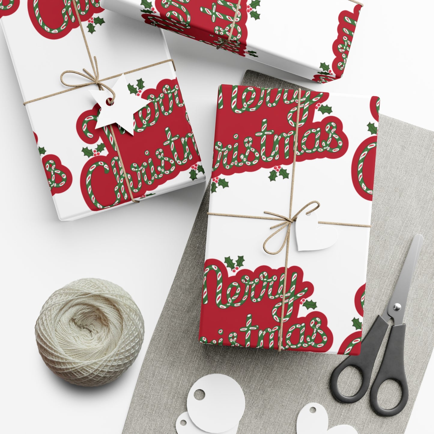 Festive Merry Christmas Gift Wrap Papers - Holiday Wrapping Paper for Gift Giving