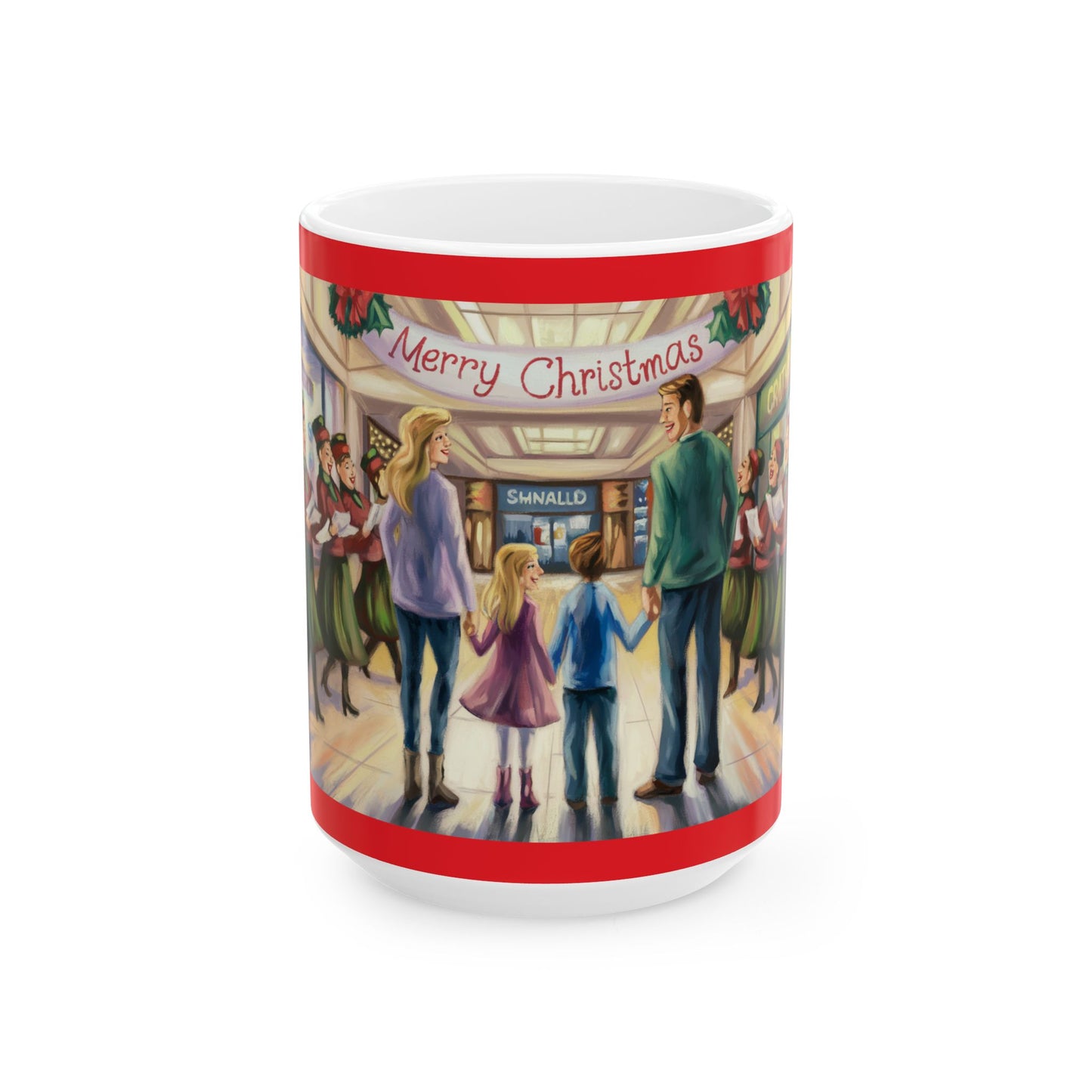 Christmas Family Celebration Ceramic Mug - Festive 11oz & 15oz Holiday Drinkware