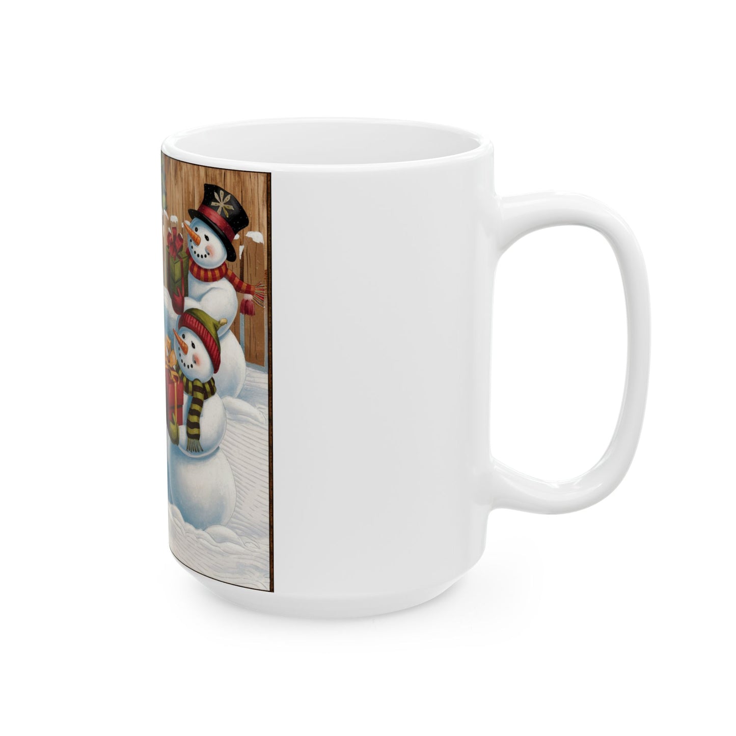 Festive Snowman Ceramic Mug for Holiday Cheer (11oz, 15oz)