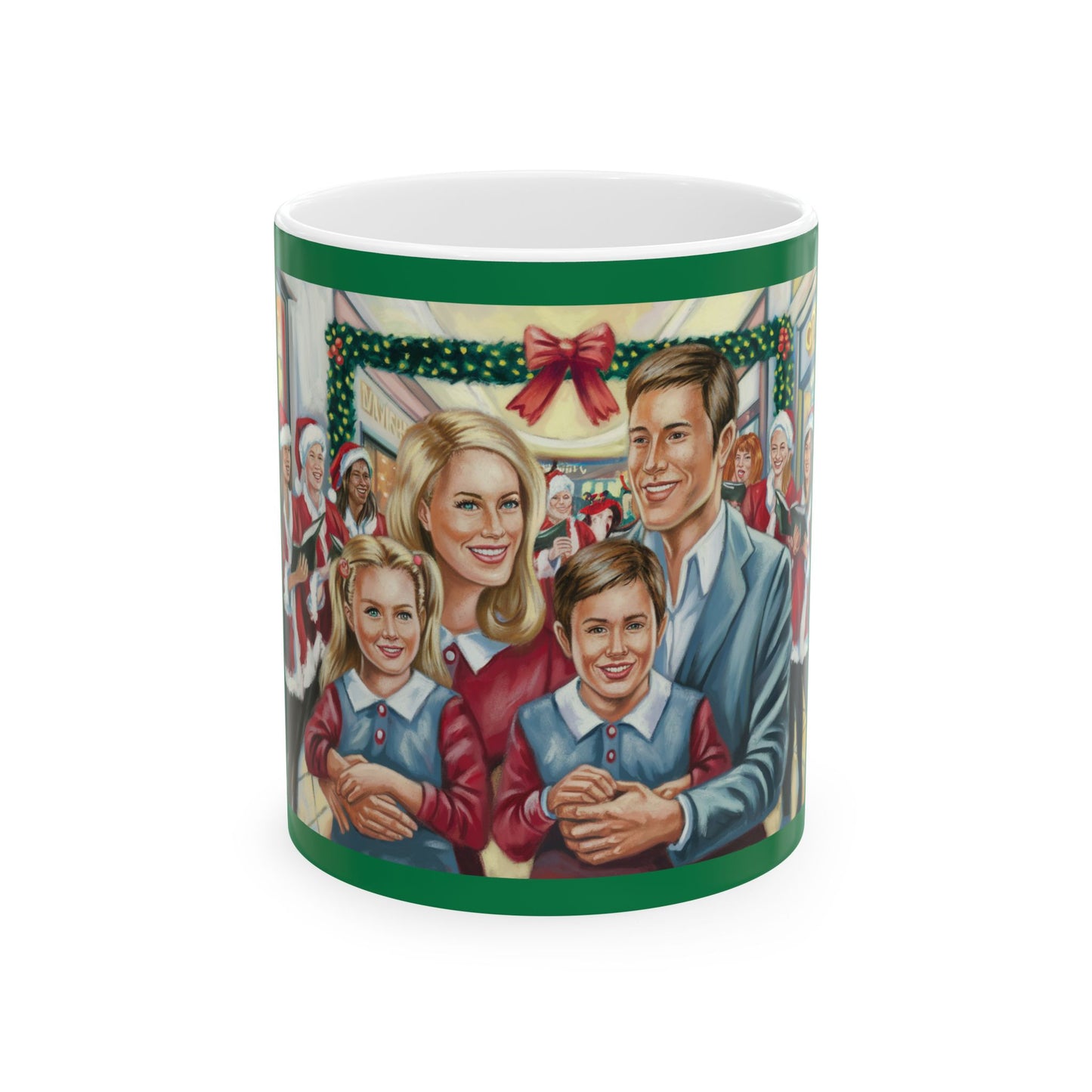 Festive Family Ceramic Mug - Holiday Cheer Design (11oz, 15oz)