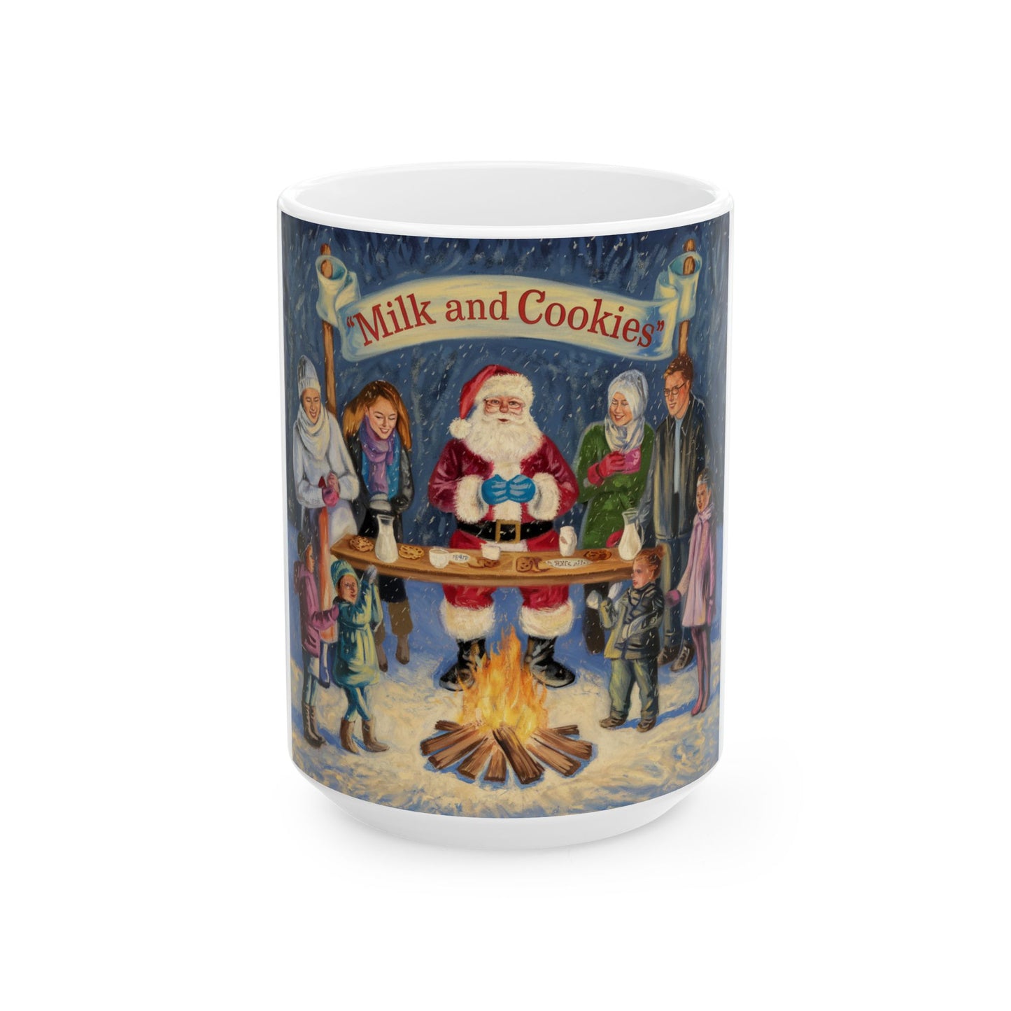 Milk and CookiesBonfire Festive Ceramic Mug | Holiday Drinkware Gift