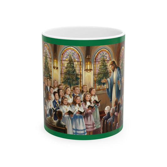 Inspirational Ceramic Mug - Choir of Angels Design, Perfect for Holiday Gifting