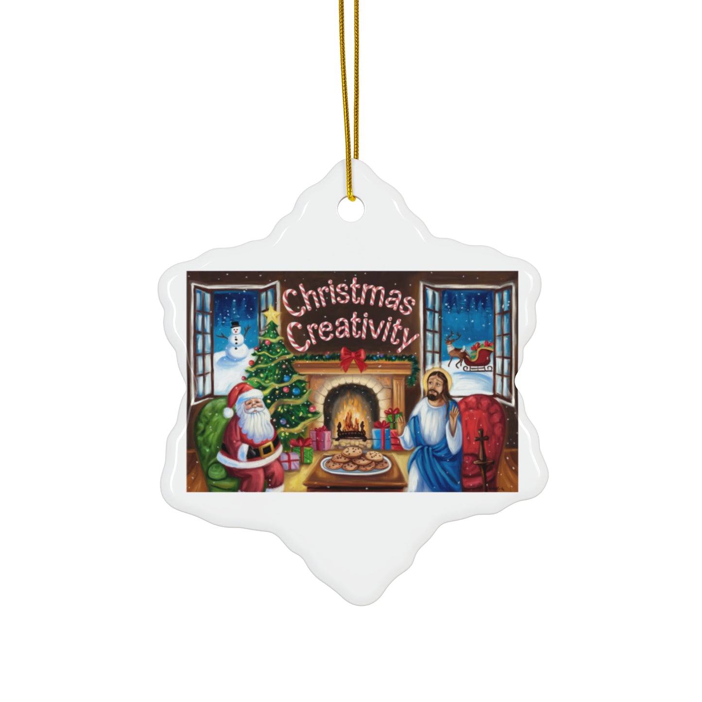 Christmas Creativity Ceramic Ornament - 4 Unique Shapes for Holiday Decor