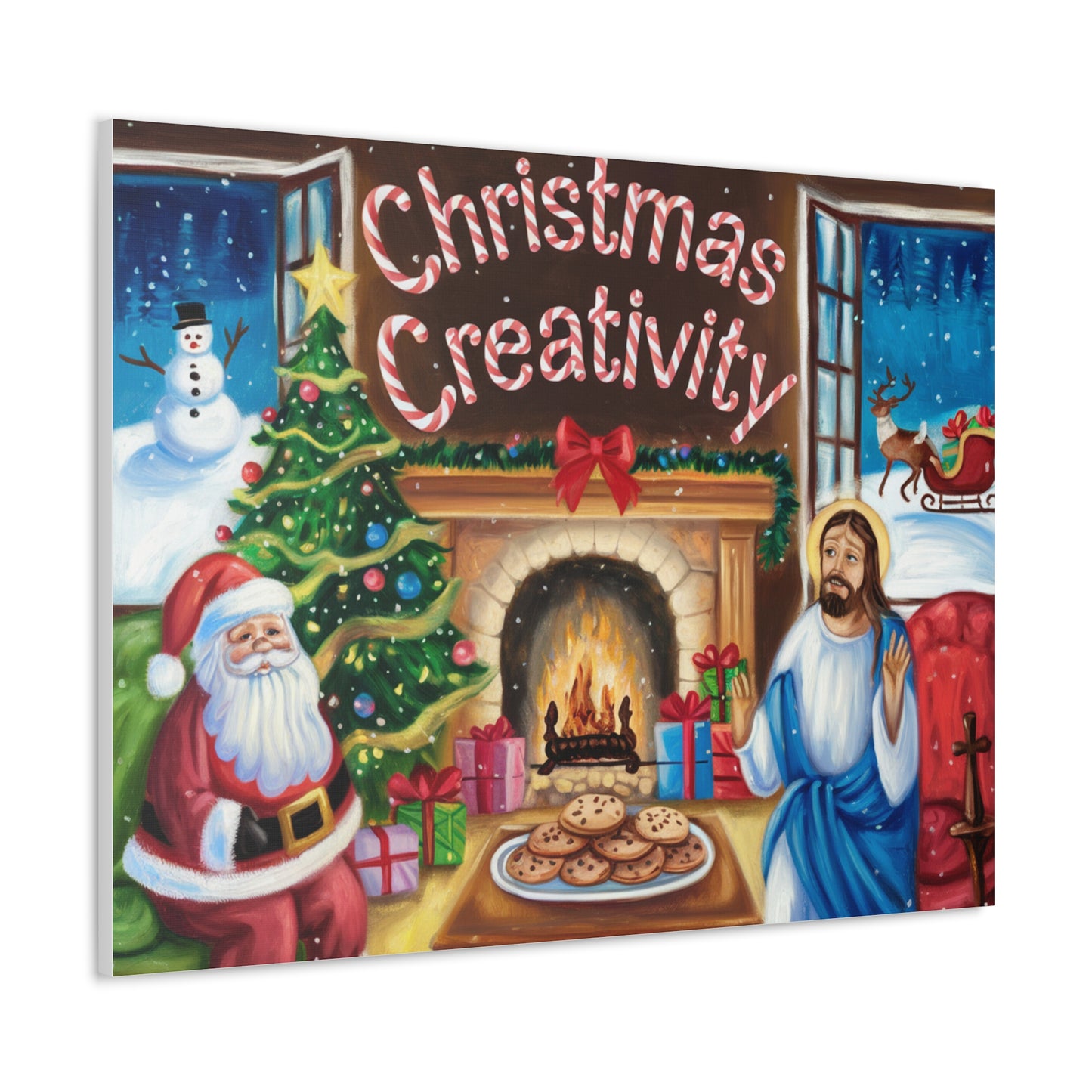 Festive Christmas Canvas Gallery Wrap - 'Christmas Creativity' Decor