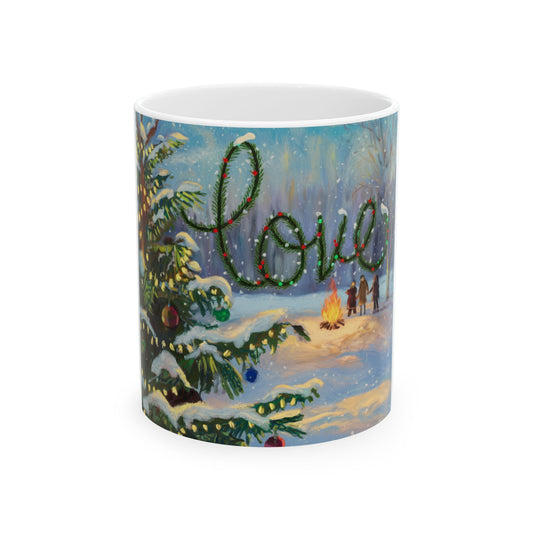 Festive Love Ceramic Mug - 11oz & 15oz Holiday Coffee Cup