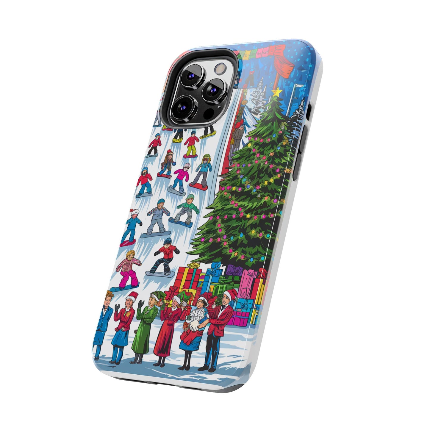 Festive Winter Holiday Tough Phone Cases - Colorful Christmas Design