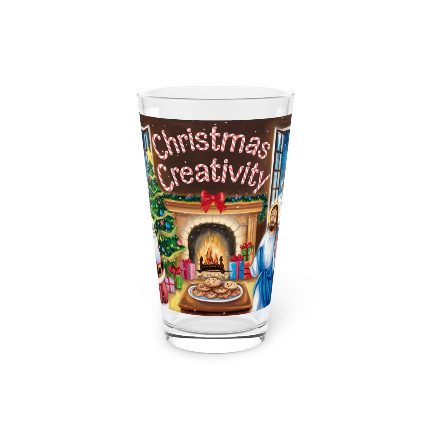 Christmas Creativity Pint Glass - 16oz Festive Holiday Drinkware