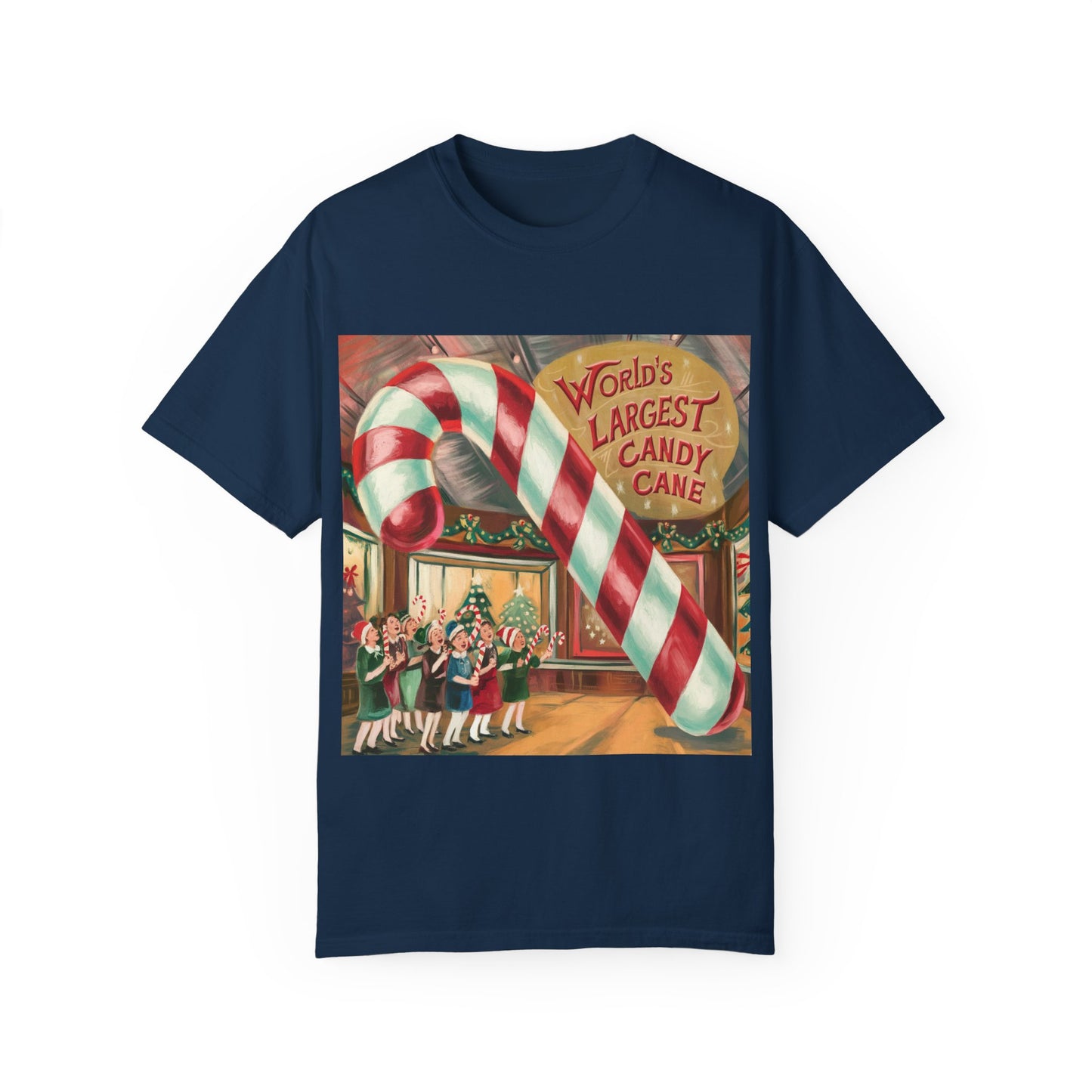 World's Largest Candy Cane Unisex Garment-Dyed T-Shirt