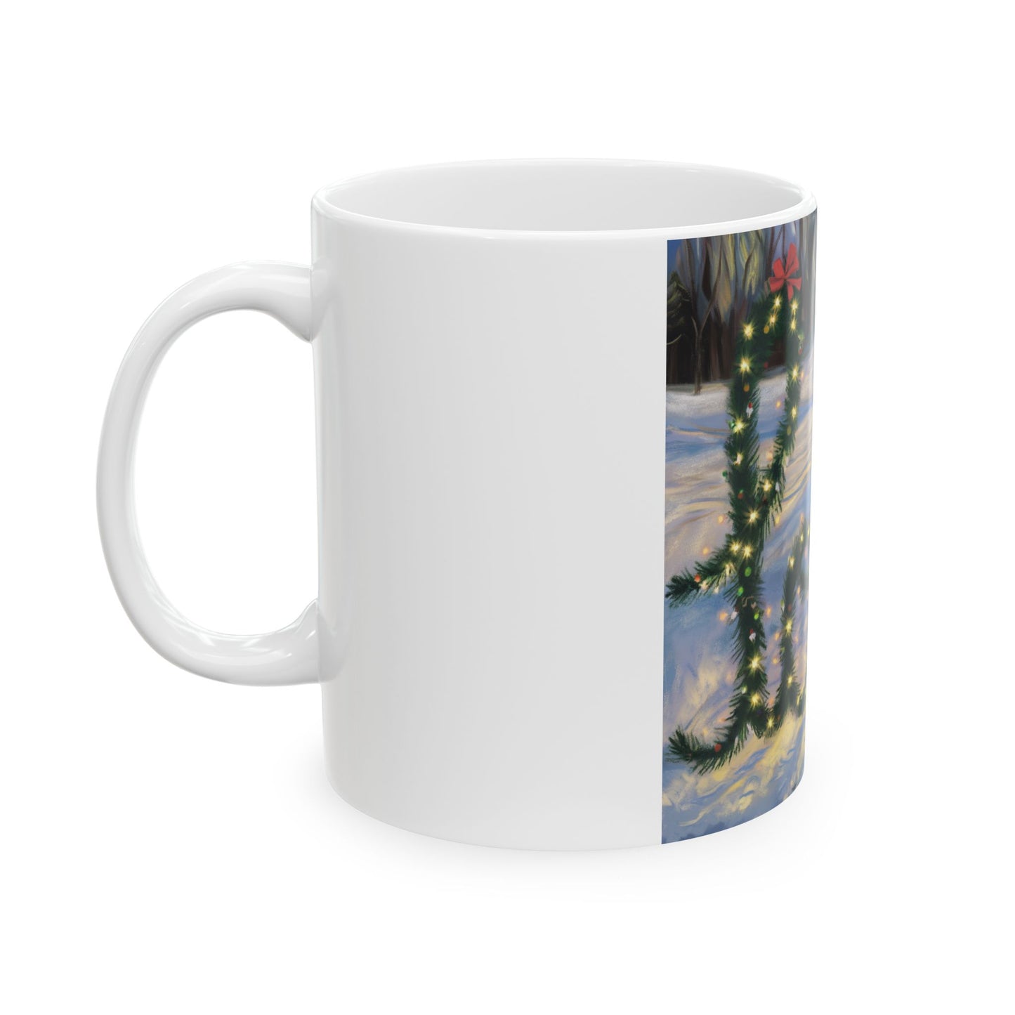 Love Winter Scene Ceramic Mug - Perfect for Cozy Moments & Holiday Gifting