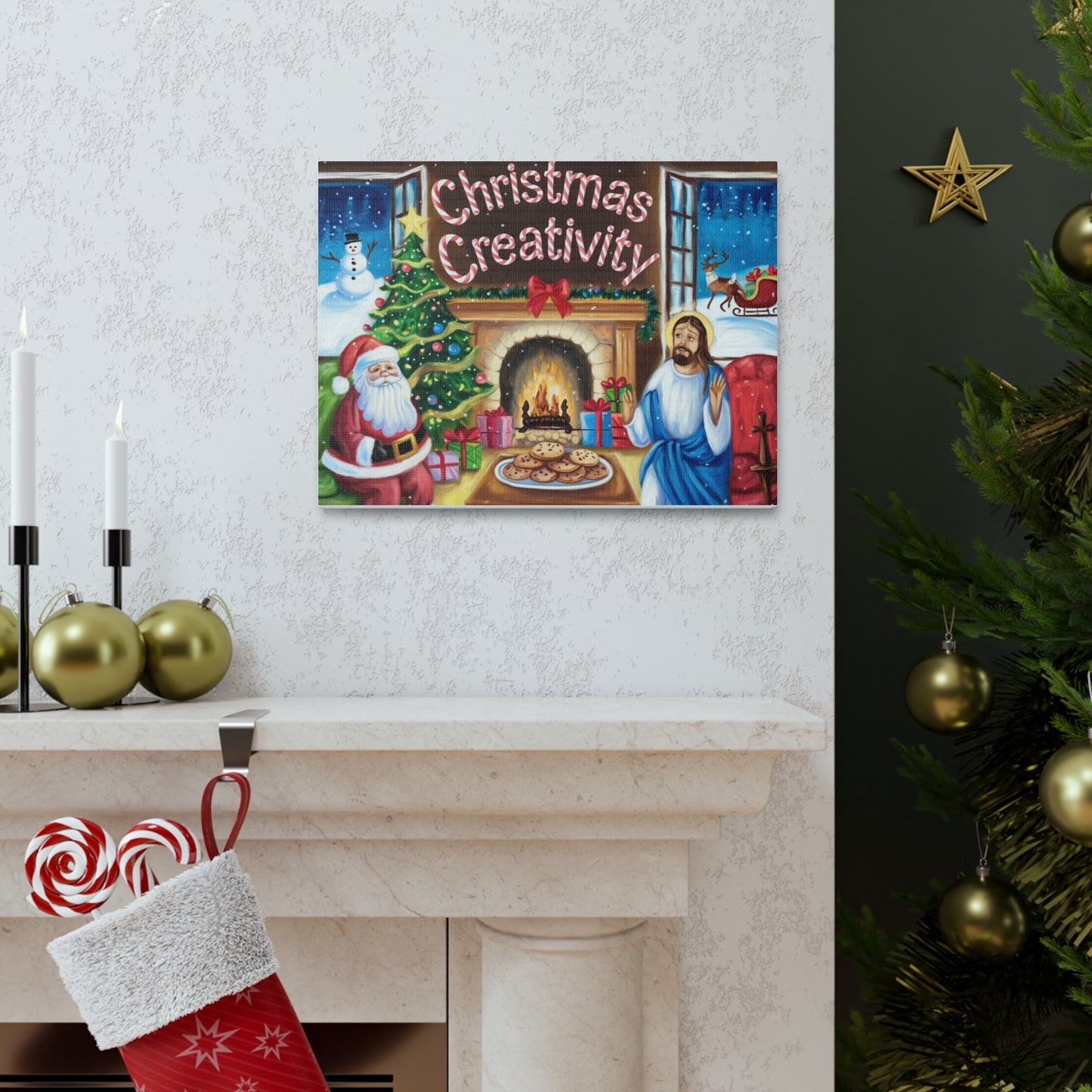 Festive Christmas Canvas Gallery Wrap - 'Christmas Creativity' Decor