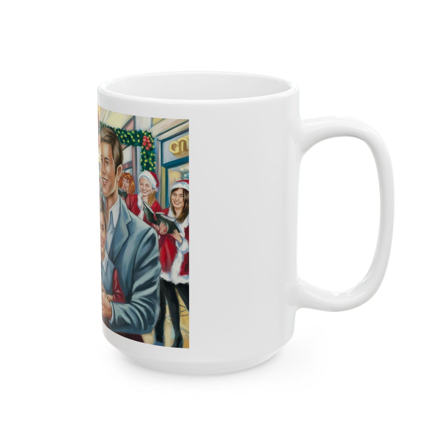 Festive Family Ceramic Mug - Holiday Cheer Design (11oz, 15oz)