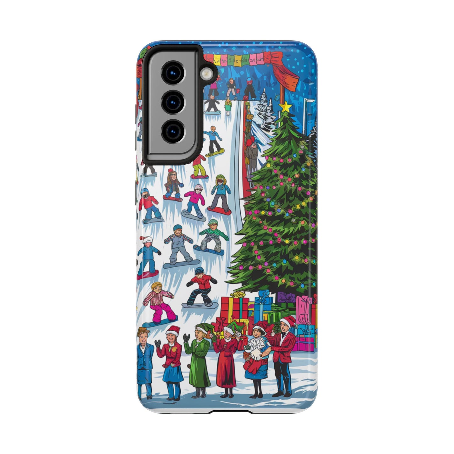 Festive Winter Holiday Tough Phone Cases - Colorful Christmas Design