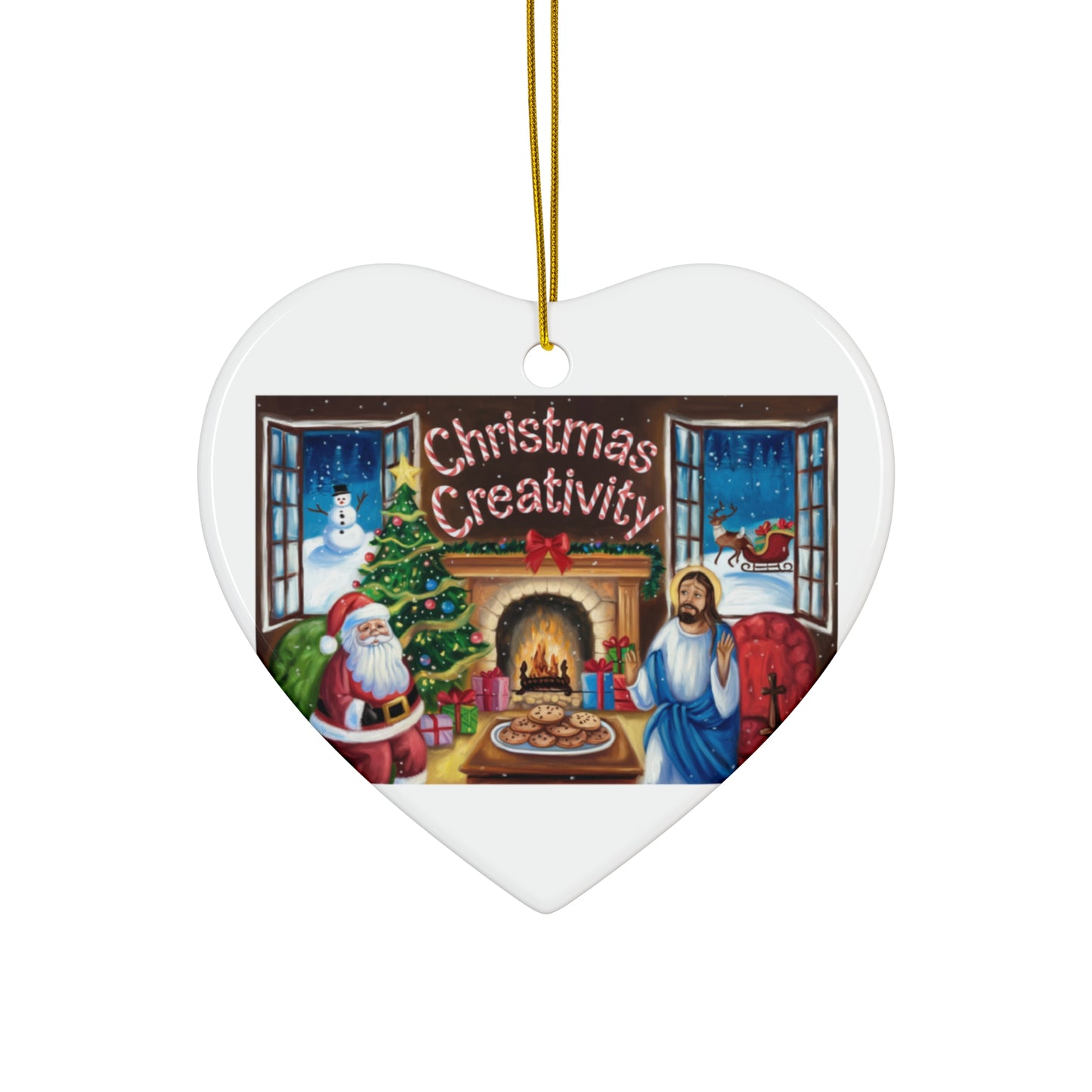 Christmas Creativity Ceramic Ornament - 4 Unique Shapes for Holiday Decor