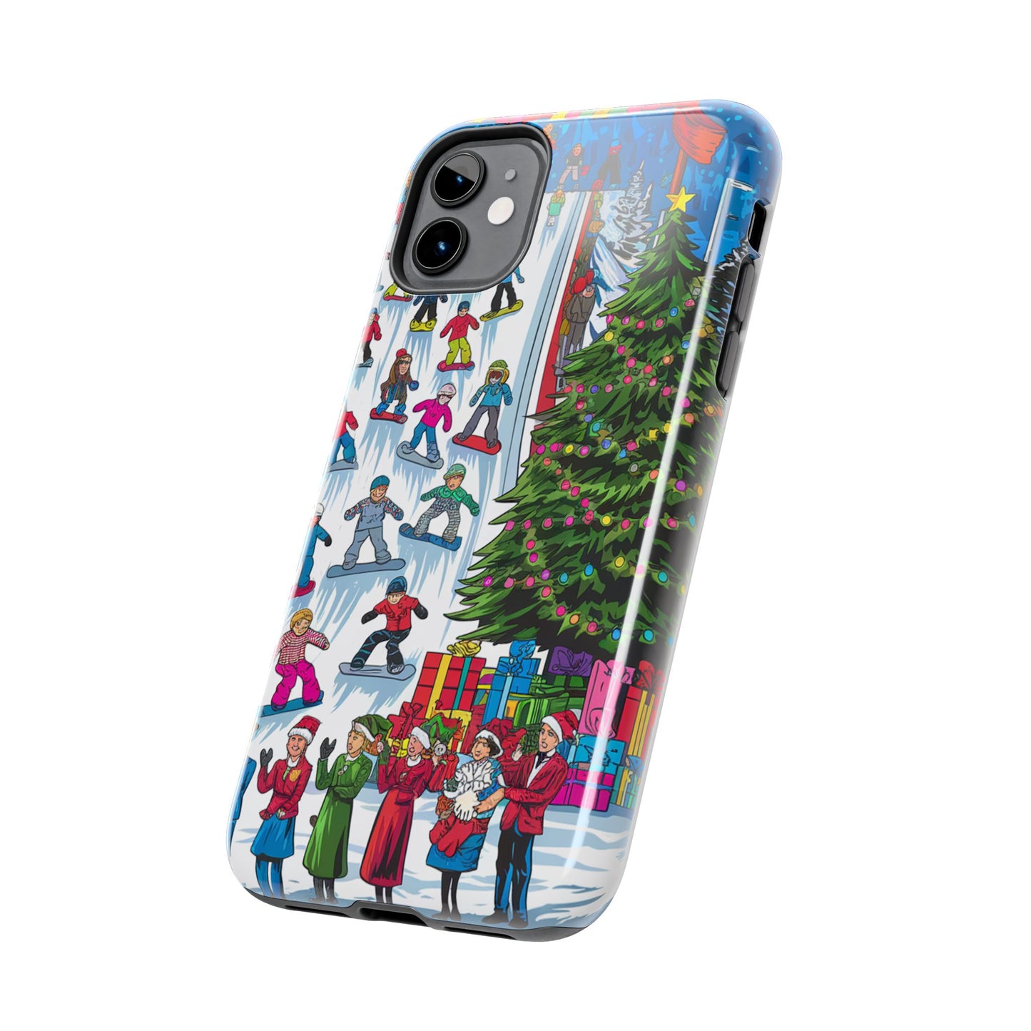 Festive Winter Holiday Tough Phone Cases - Colorful Christmas Design