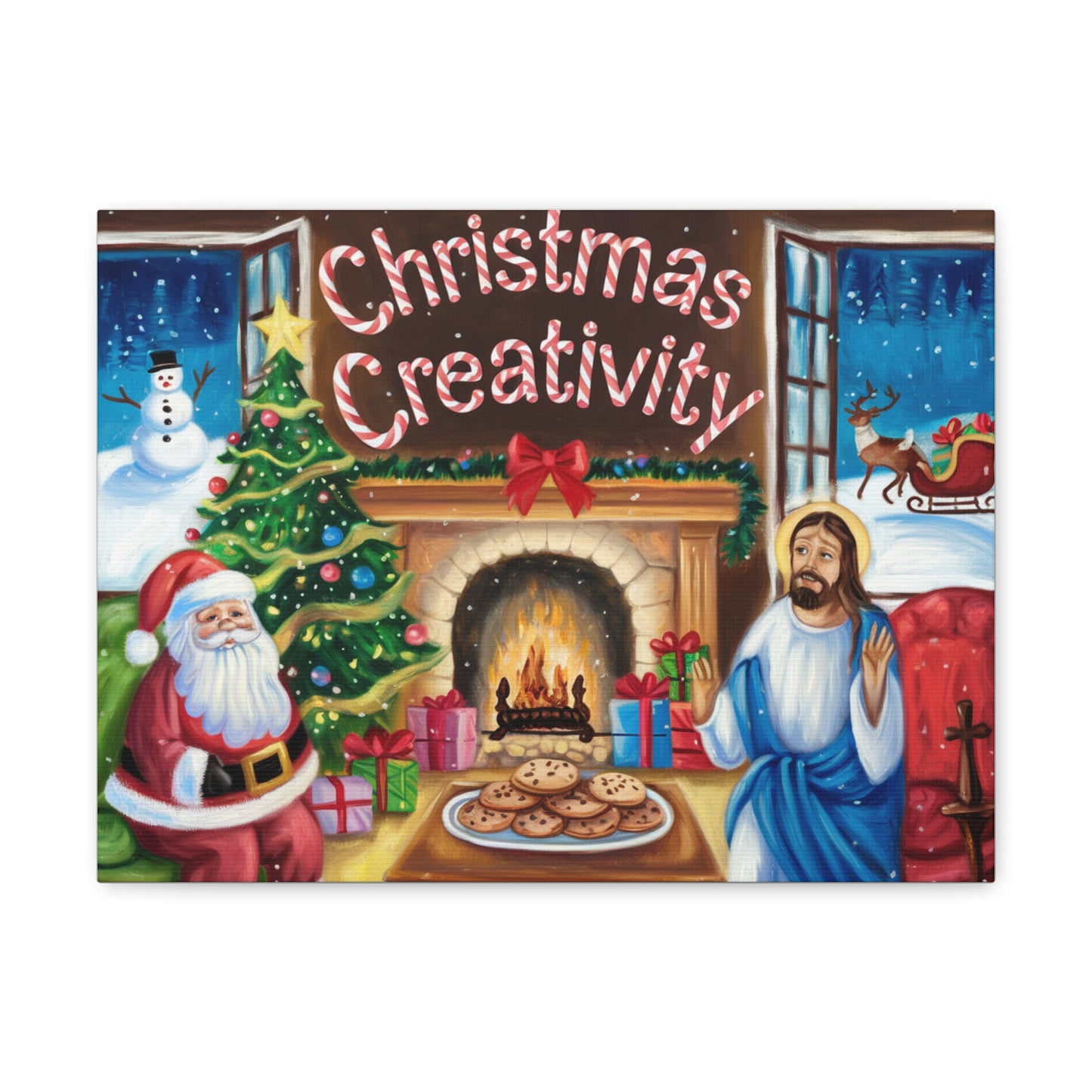 Festive Christmas Canvas Gallery Wrap - 'Christmas Creativity' Decor