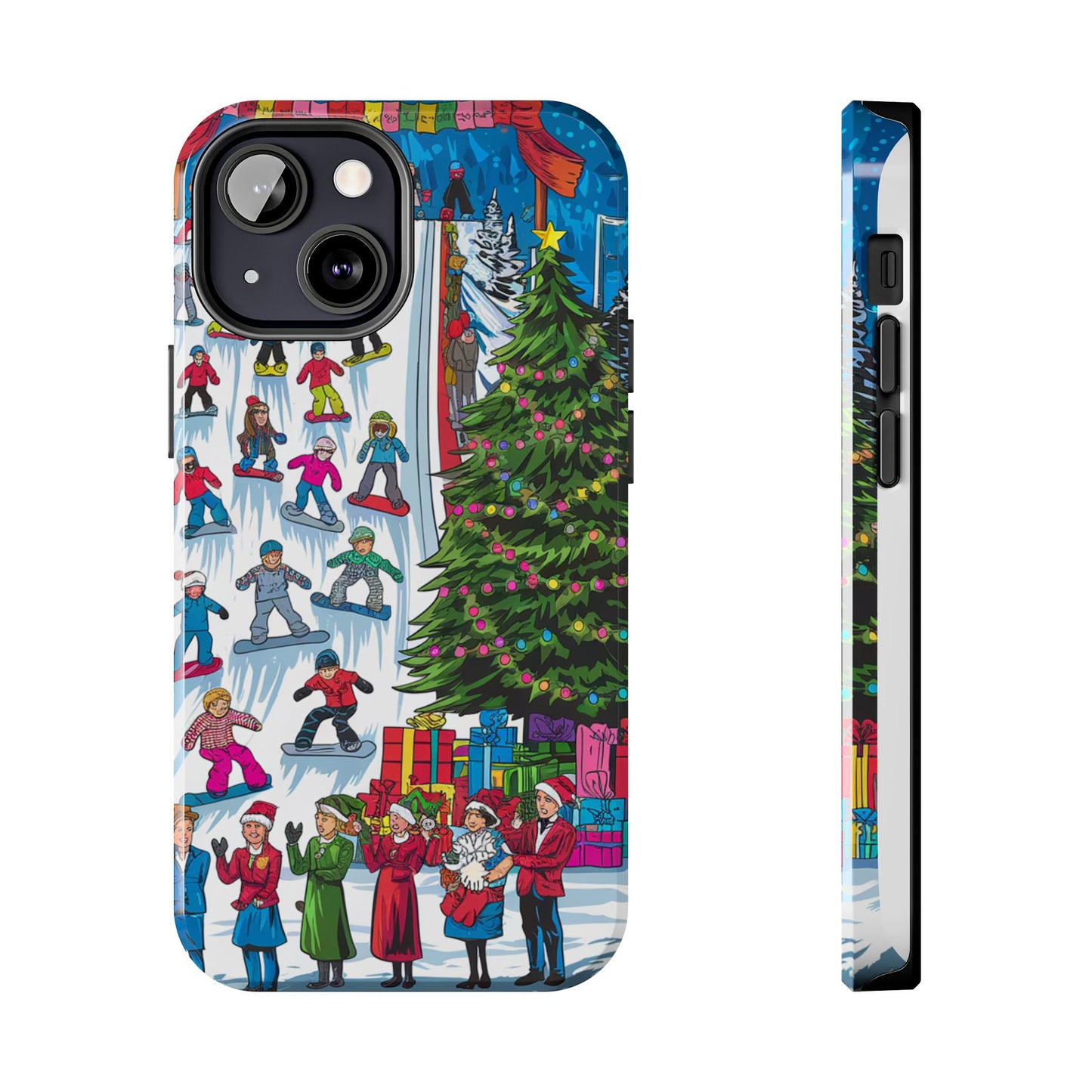 Festive Winter Holiday Tough Phone Cases - Colorful Christmas Design