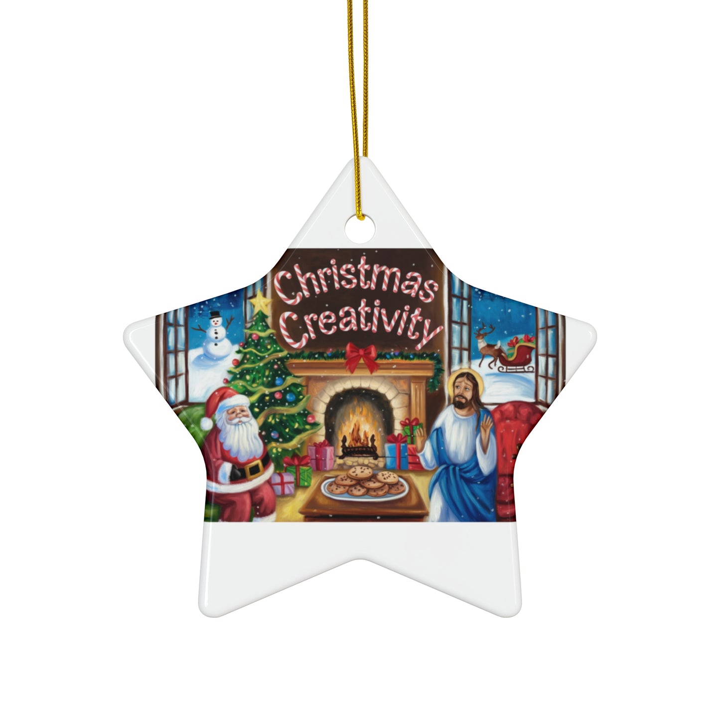 Christmas Creativity Ceramic Ornament - 4 Unique Shapes for Holiday Decor