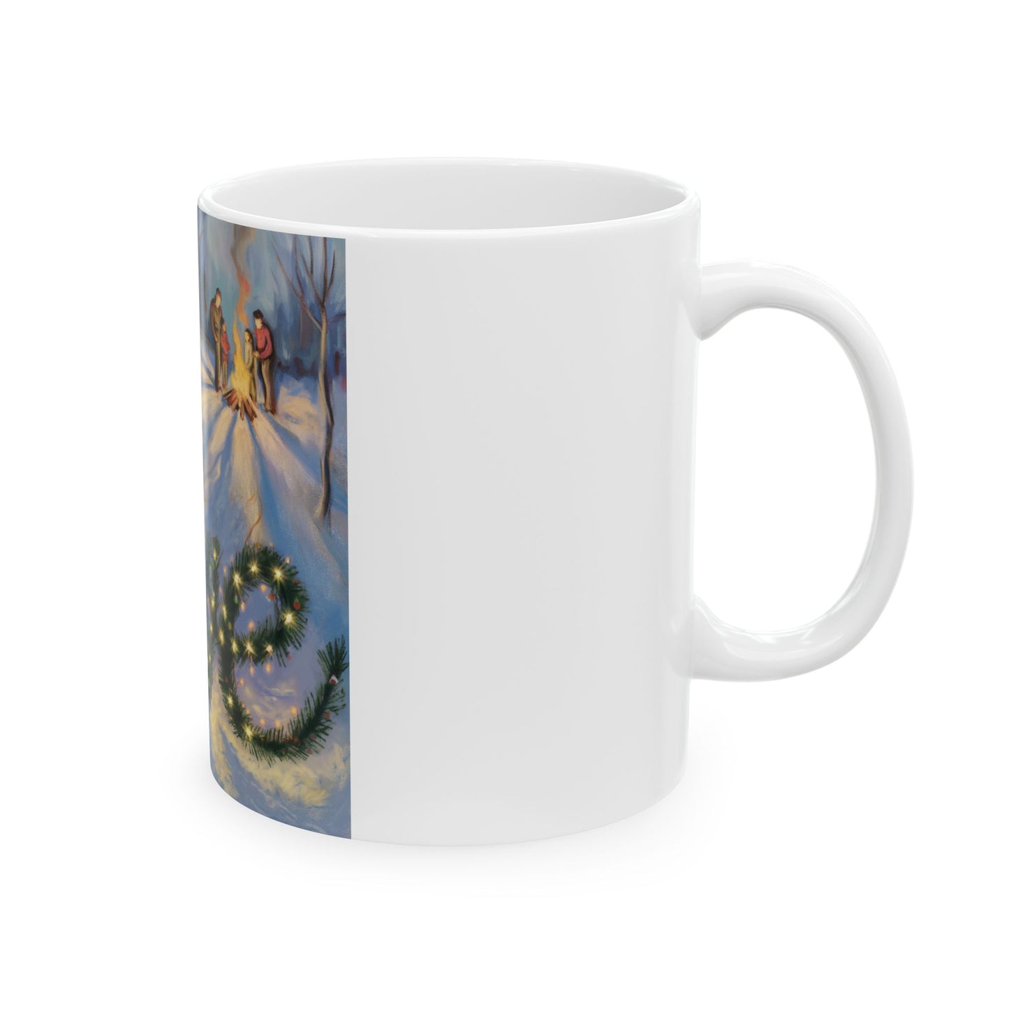 Love Winter Scene Ceramic Mug - Perfect for Cozy Moments & Holiday Gifting