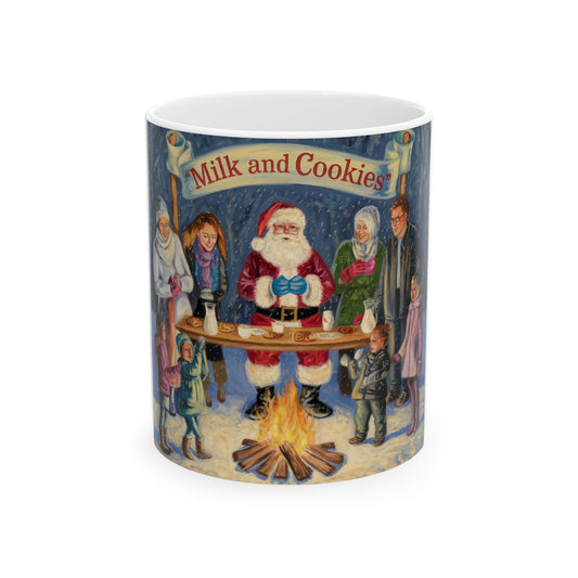 Milk and CookiesBonfire Festive Ceramic Mug | Holiday Drinkware Gift