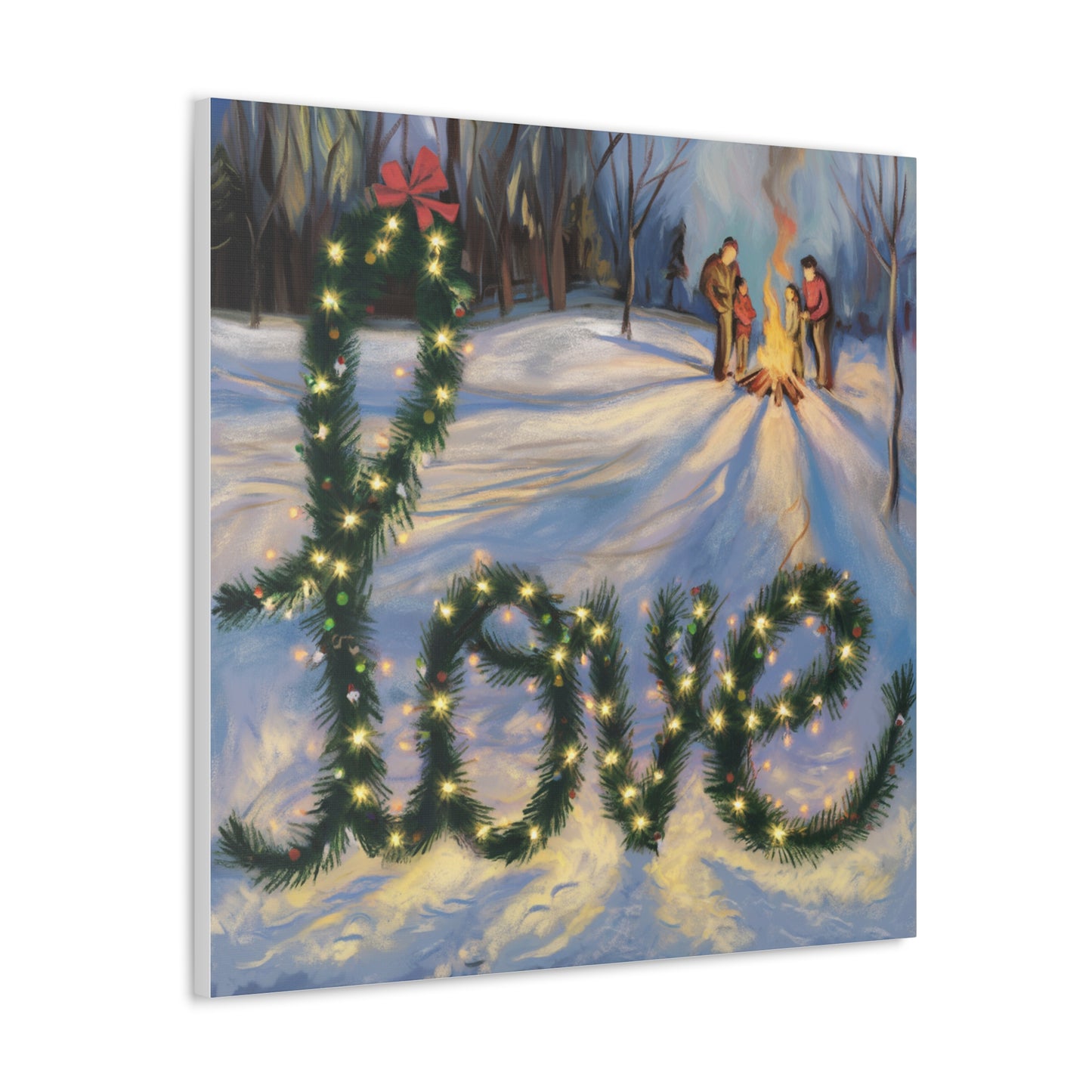 Holiday Canvas Gallery Wrap: 'Love' Winter Scene Art