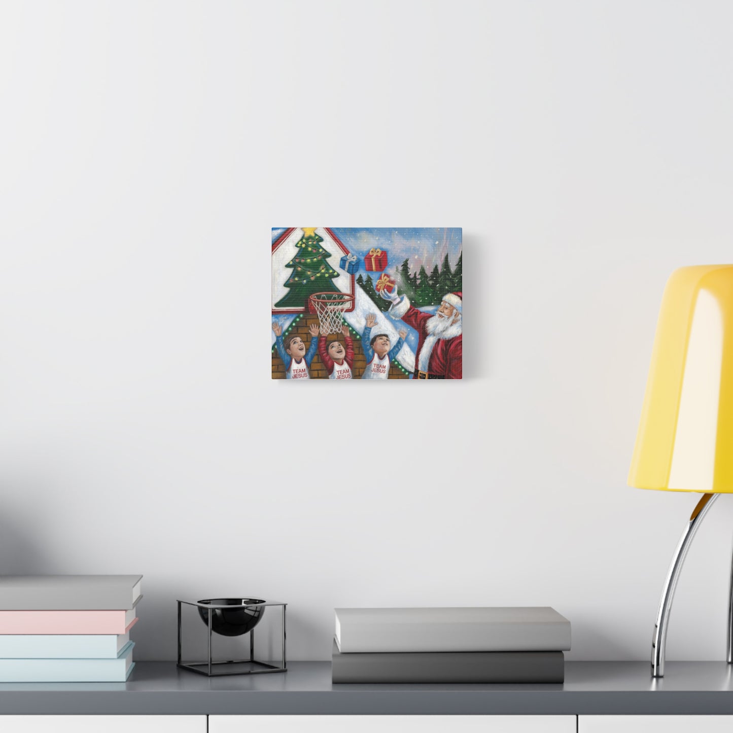 Christmas Team Jesus Canvas Wall Art - Holiday Decor