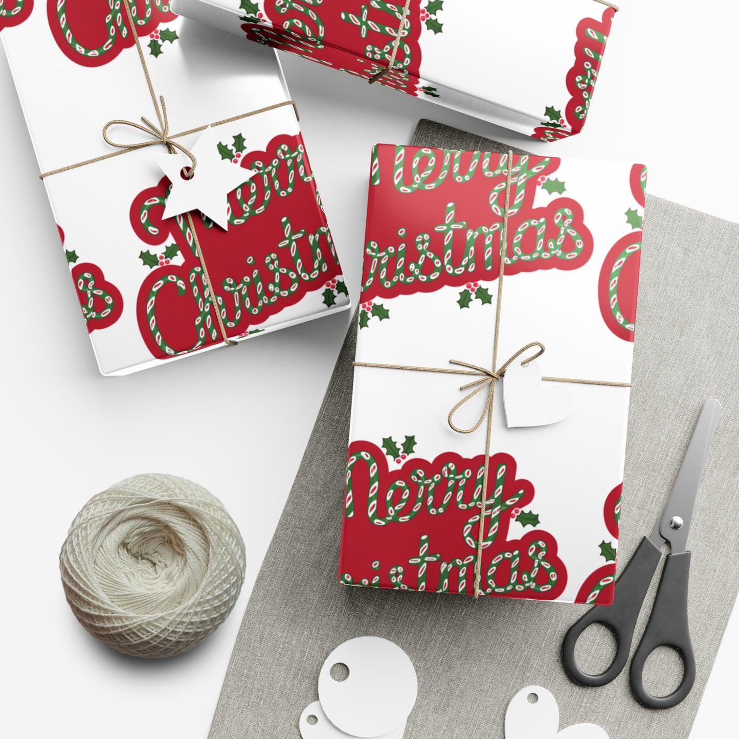 Festive Merry Christmas Gift Wrap Papers - Holiday Wrapping Paper for Gift Giving