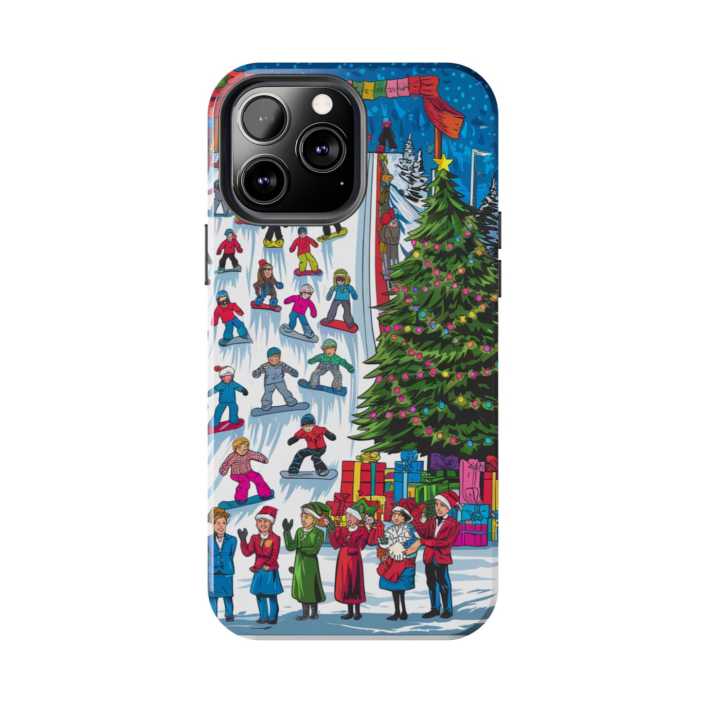 Festive Winter Holiday Tough Phone Cases - Colorful Christmas Design