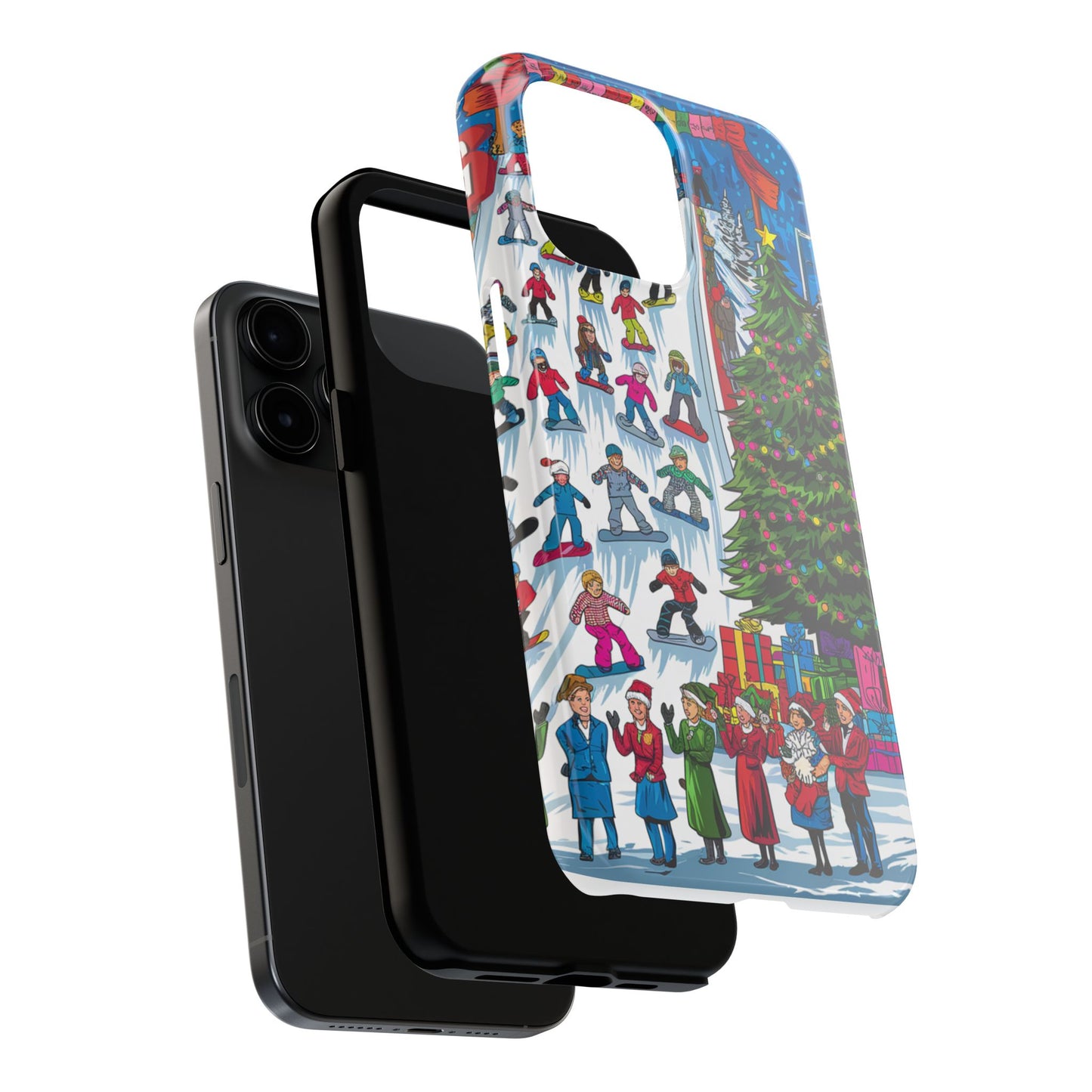 Festive Winter Holiday Tough Phone Cases - Colorful Christmas Design