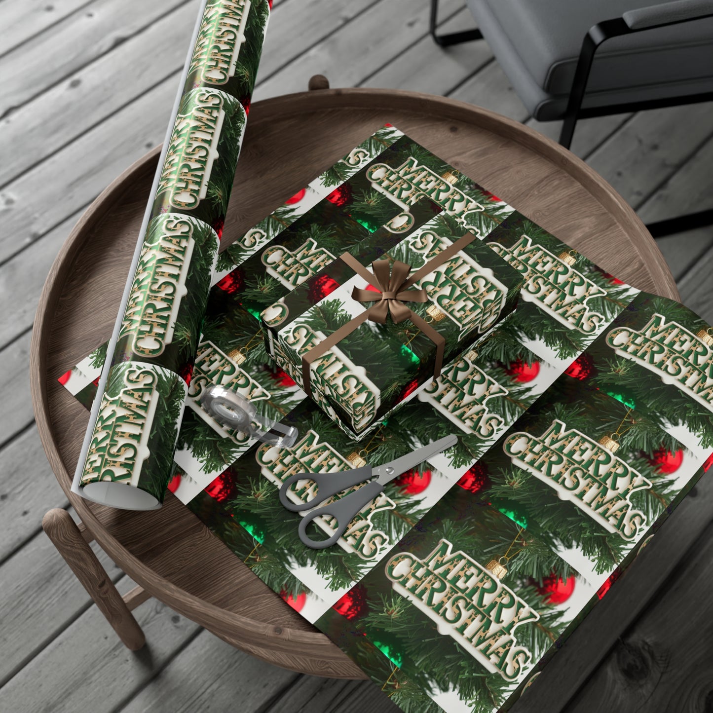 Festive Merry Christmas Gift Wrap Paper