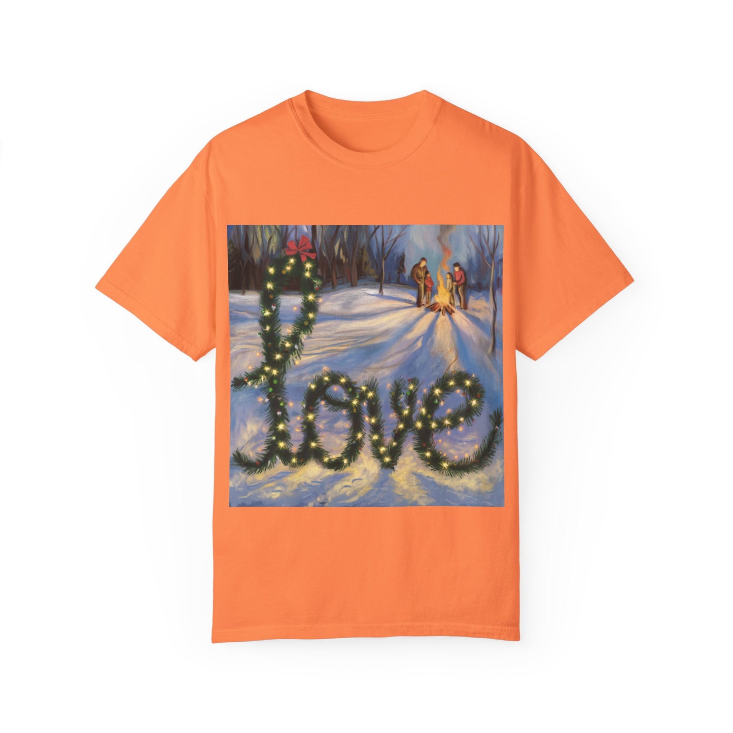 Garment-Dyed T-Shirt with 'Love' Holiday Design