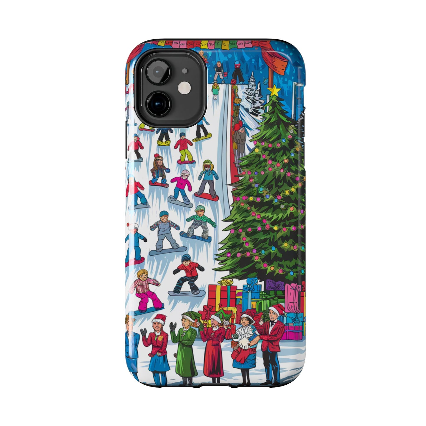 Festive Winter Holiday Tough Phone Cases - Colorful Christmas Design