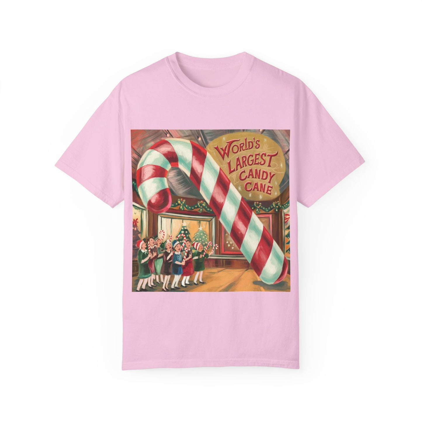 World's Largest Candy Cane Unisex Garment-Dyed T-Shirt