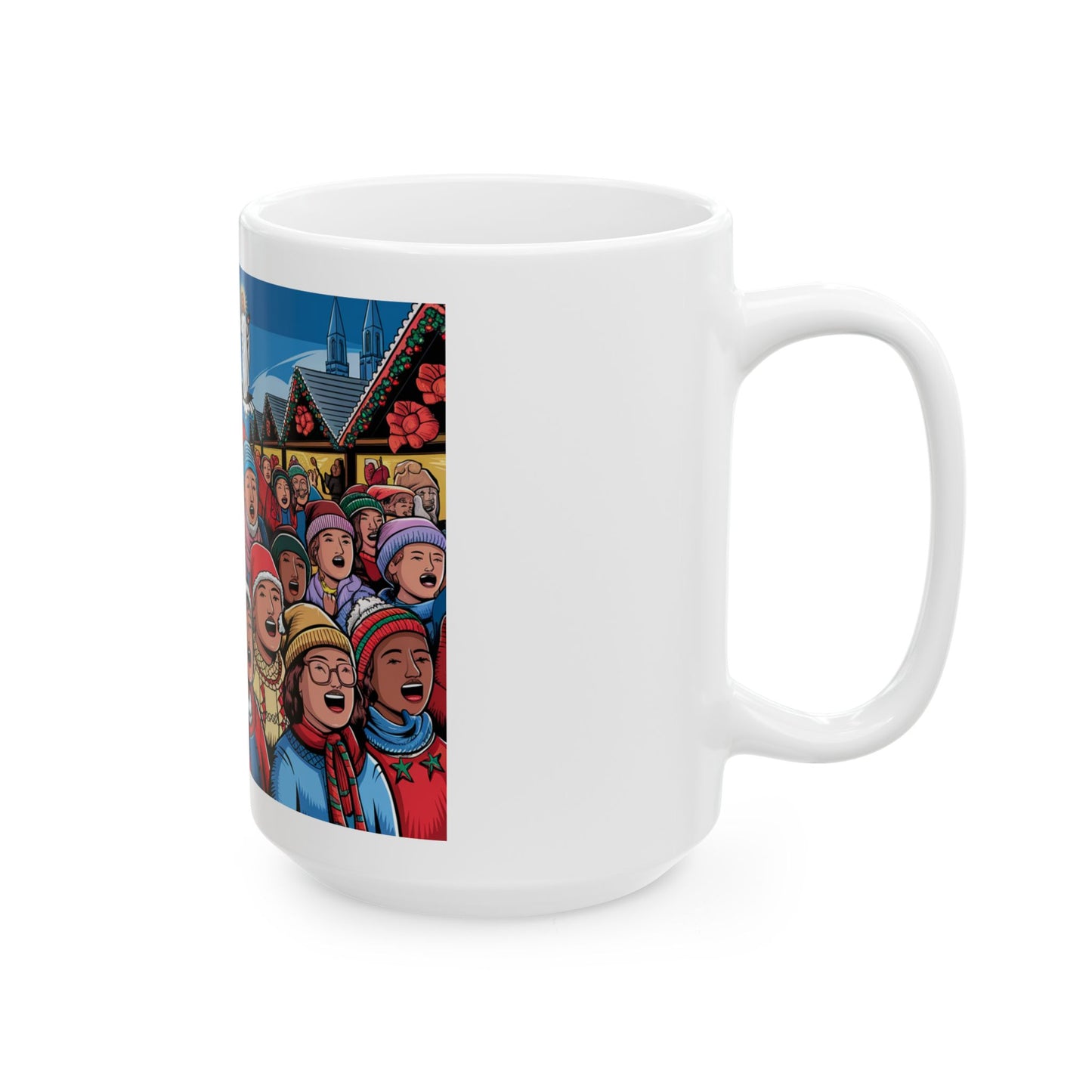 Praise the Lord Pop Art Ceramic Mug - Joyful Christmas Gift, Religious Mug, Perfect for Holiday Celebrations