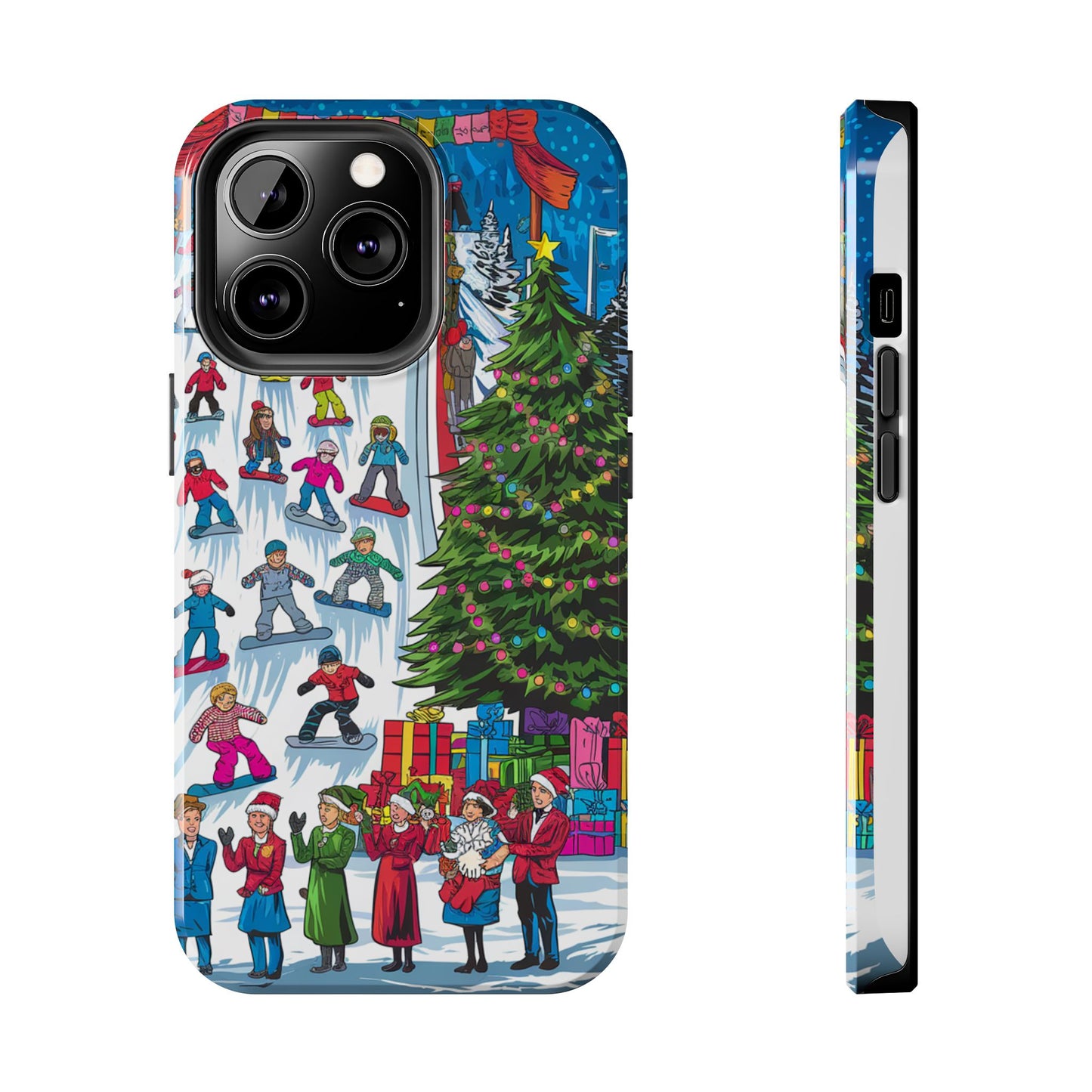 Festive Winter Holiday Tough Phone Cases - Colorful Christmas Design