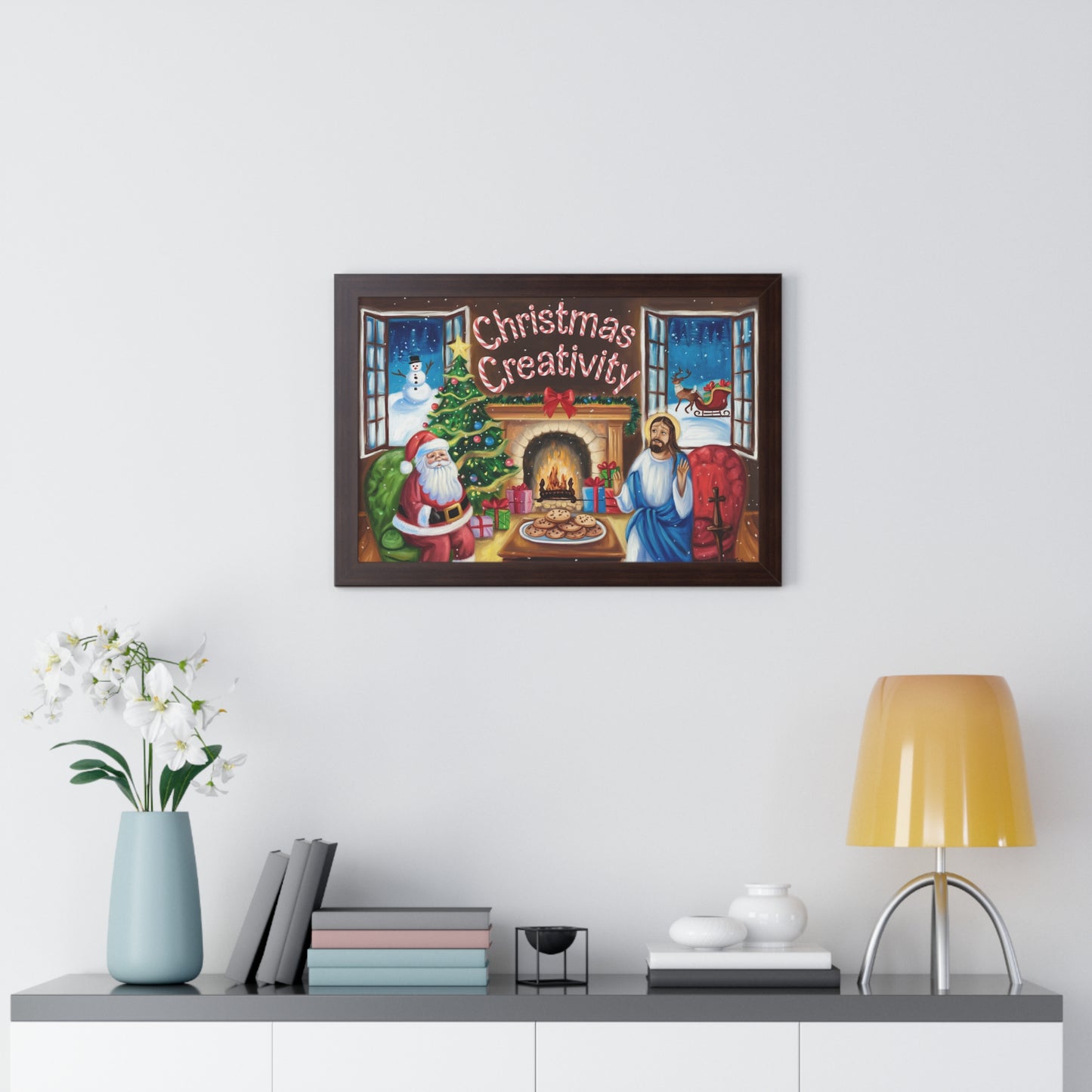 Christmas Creativity Framed Horizontal Poster - Holiday Wall Art for Festive Decor