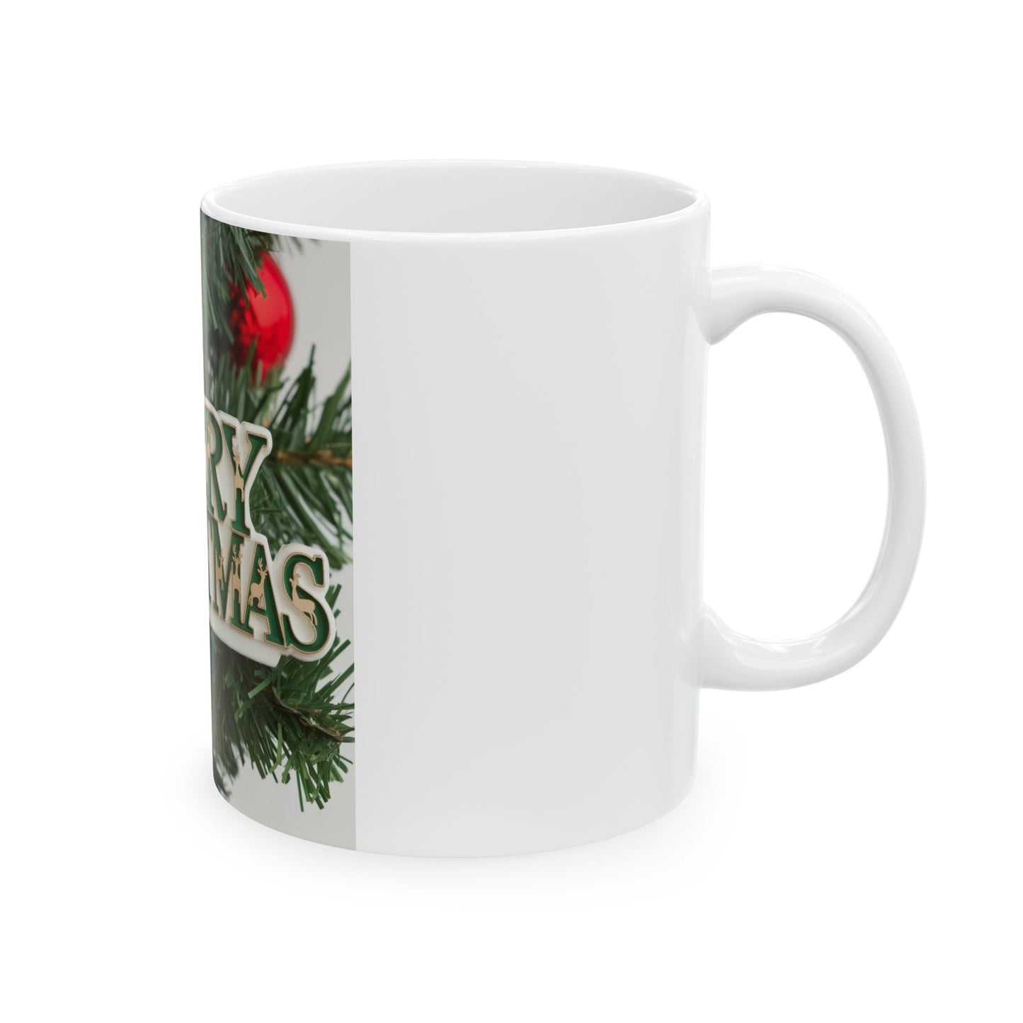 Merry Christmas Ceramic Mug - Festive Holiday Coffee Cup (11oz & 15oz)