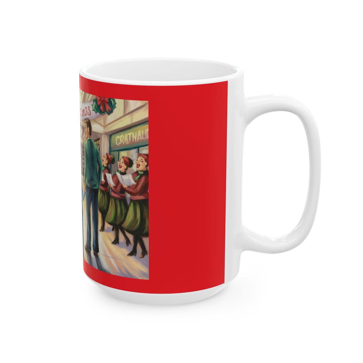 Christmas Family Celebration Ceramic Mug - Festive 11oz & 15oz Holiday Drinkware